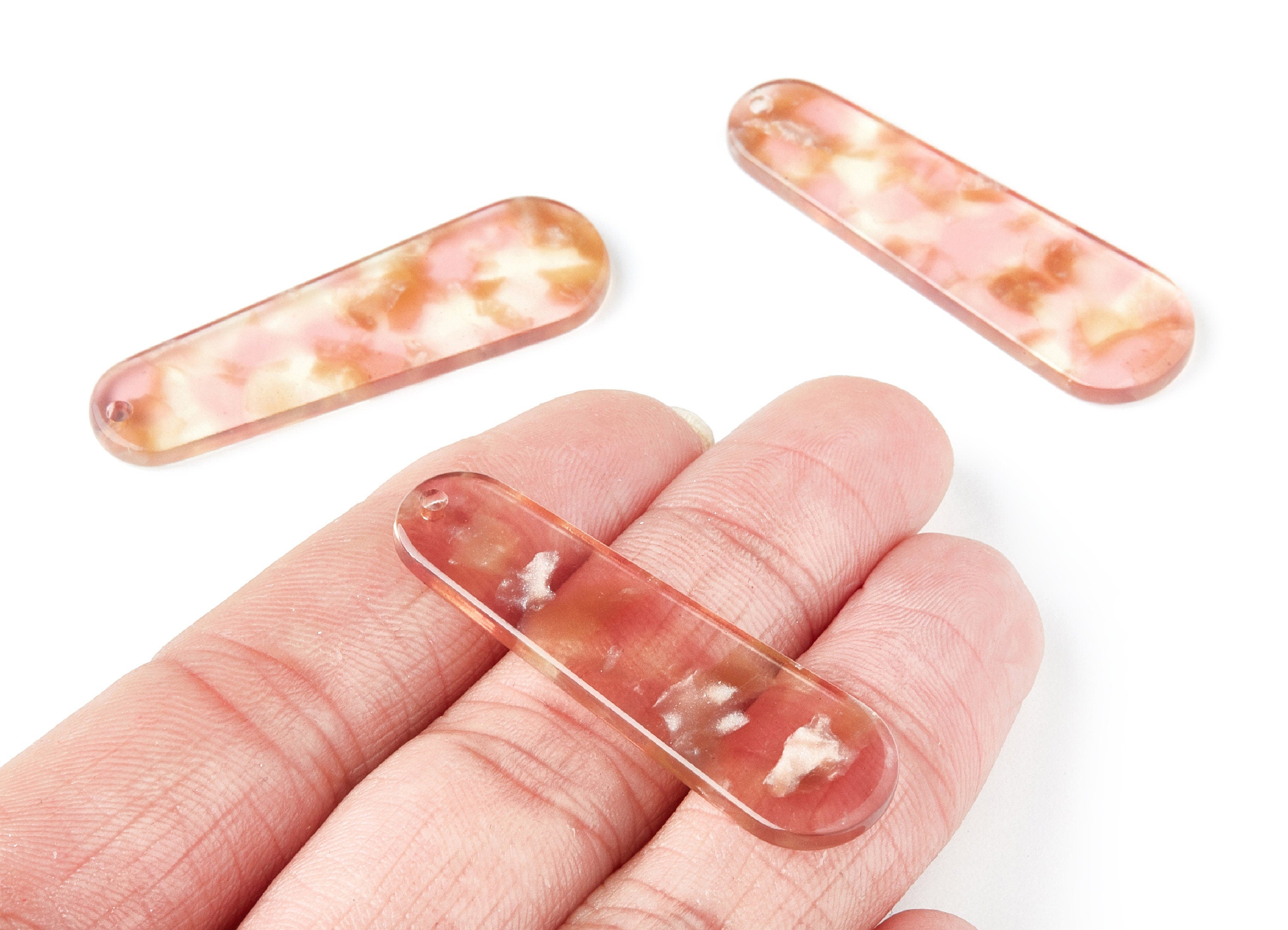 Acetate Rod Earring Charms - Rod Shaped Pendant - Earring Findings - Jewelry Supplies - Color Code: A45 - 44.73x13.74x2.78mm - AC1380B - DOMEDBAZAAR