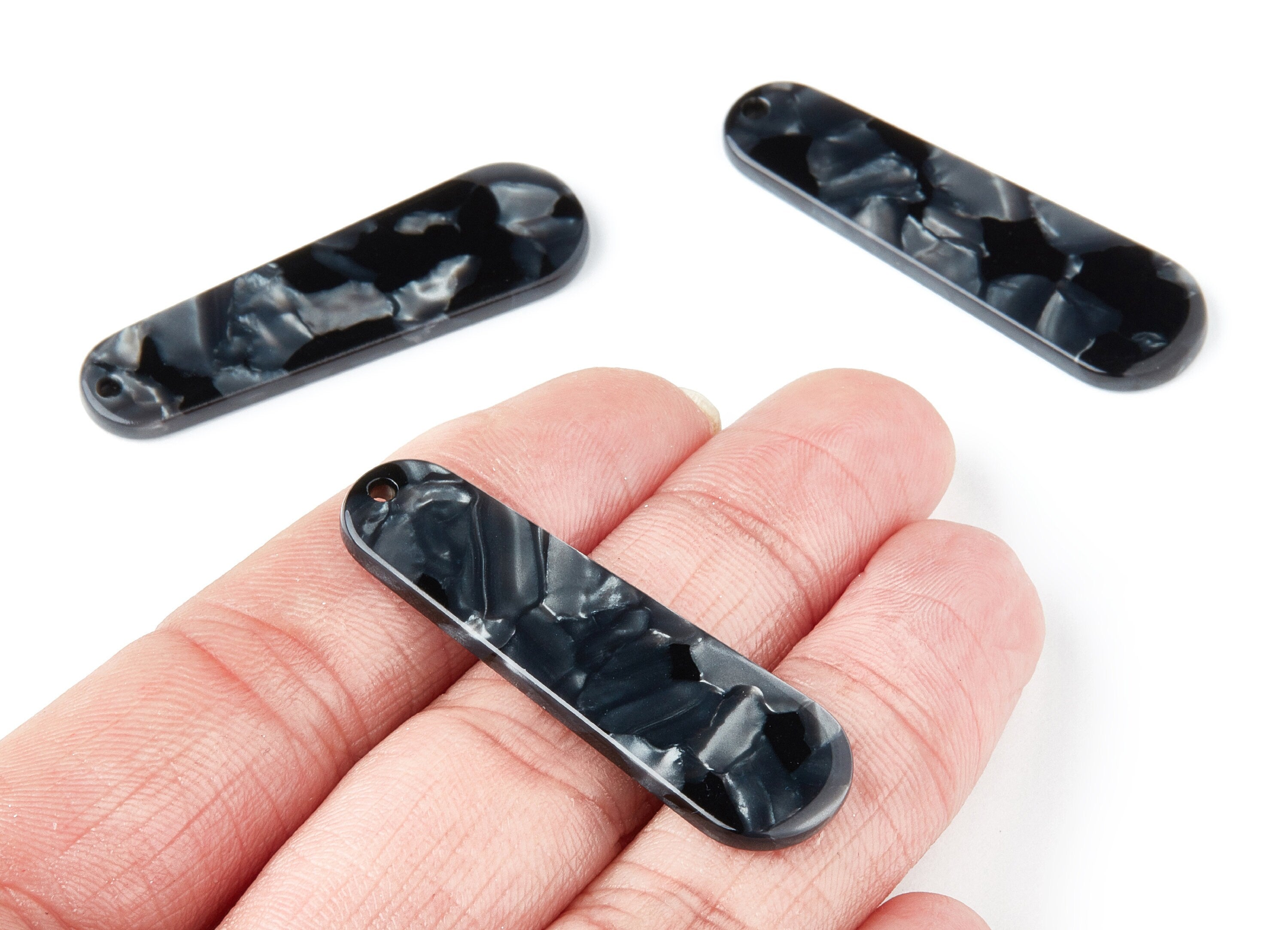 Acetate Rod Earring Charms - Rod Shaped Pendant - Earring Findings - Jewelry Supplies - Color Code: A48 - 44.73x13.74x2.78mm - AC1380S - DOMEDBAZAAR