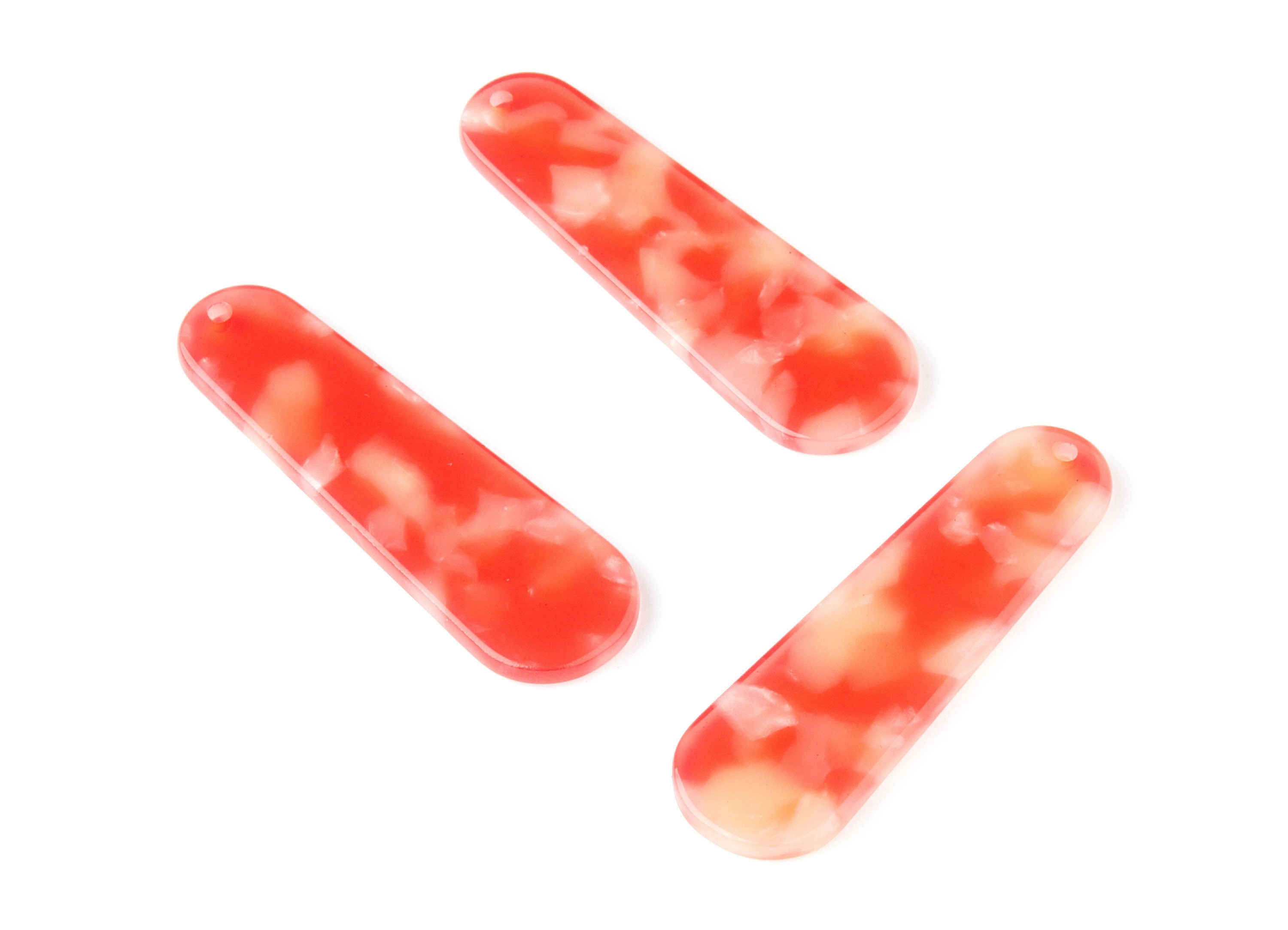 Acetate Rod Earring Charms - Rod Shaped Pendant - Earring Findings - Jewelry Supplies - Color Code: A34 - 44.73x13.74x2.78mm - AC1380A - DOMEDBAZAAR