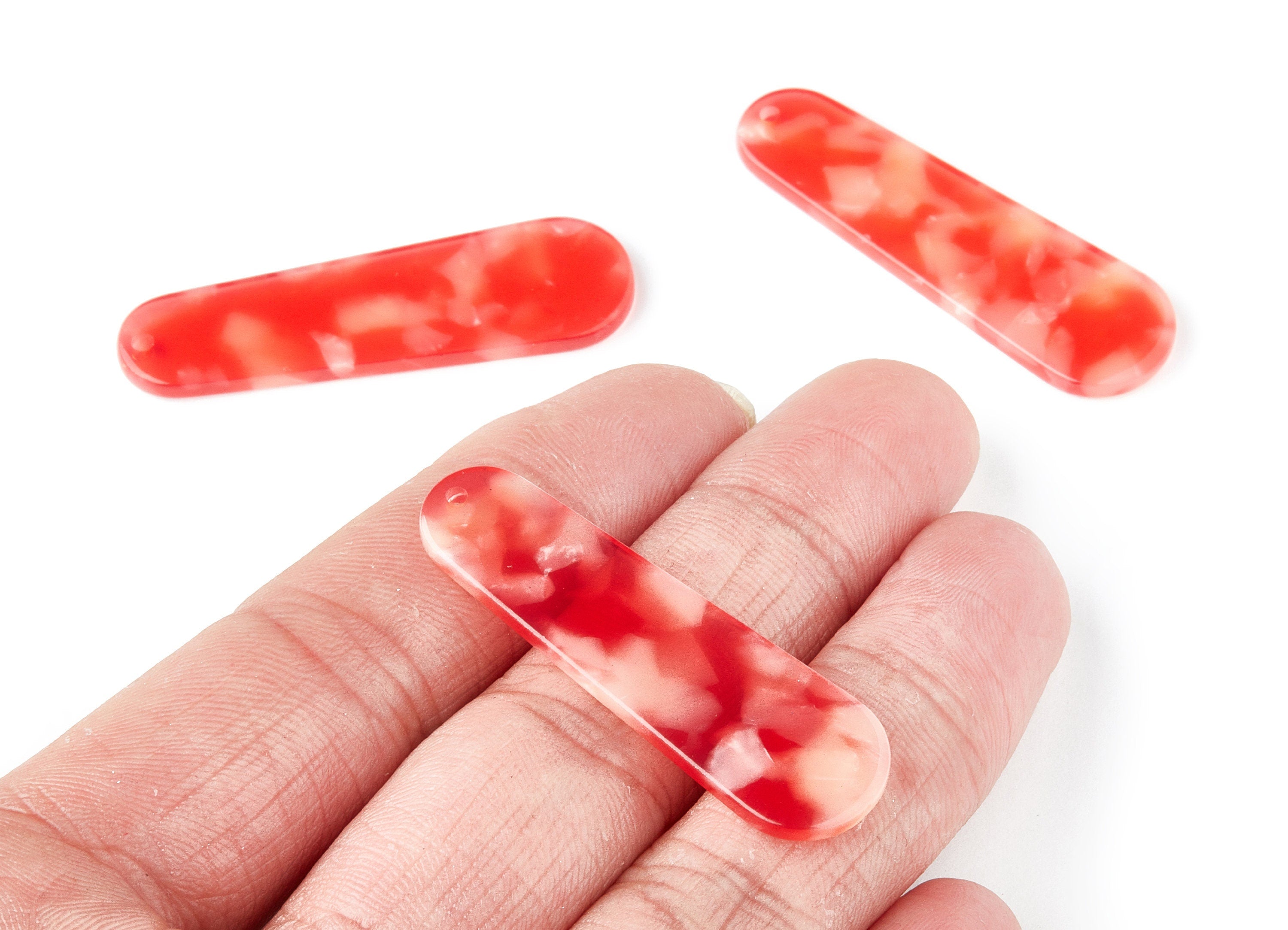 Acetate Rod Earring Charms - Rod Shaped Pendant - Earring Findings - Jewelry Supplies - Color Code: A34 - 44.73x13.74x2.78mm - AC1380A - DOMEDBAZAAR