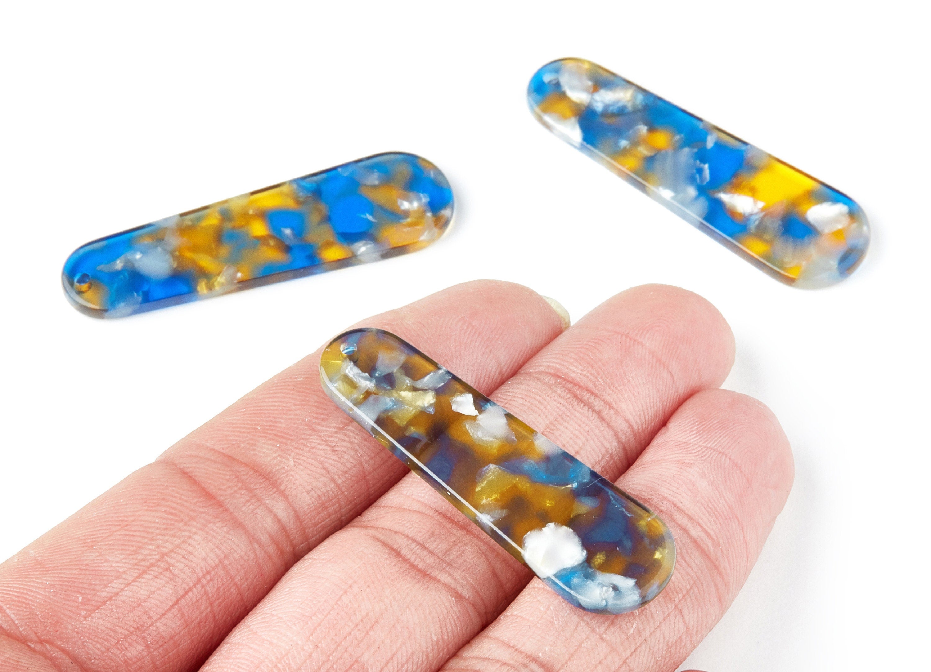 Acetate Rod Earring Charms - Rod Shaped Pendant - Earring Findings - Jewelry Supplies - Color Code: A40 - 44.73x13.74x2.78mm - AC1380M - DOMEDBAZAAR