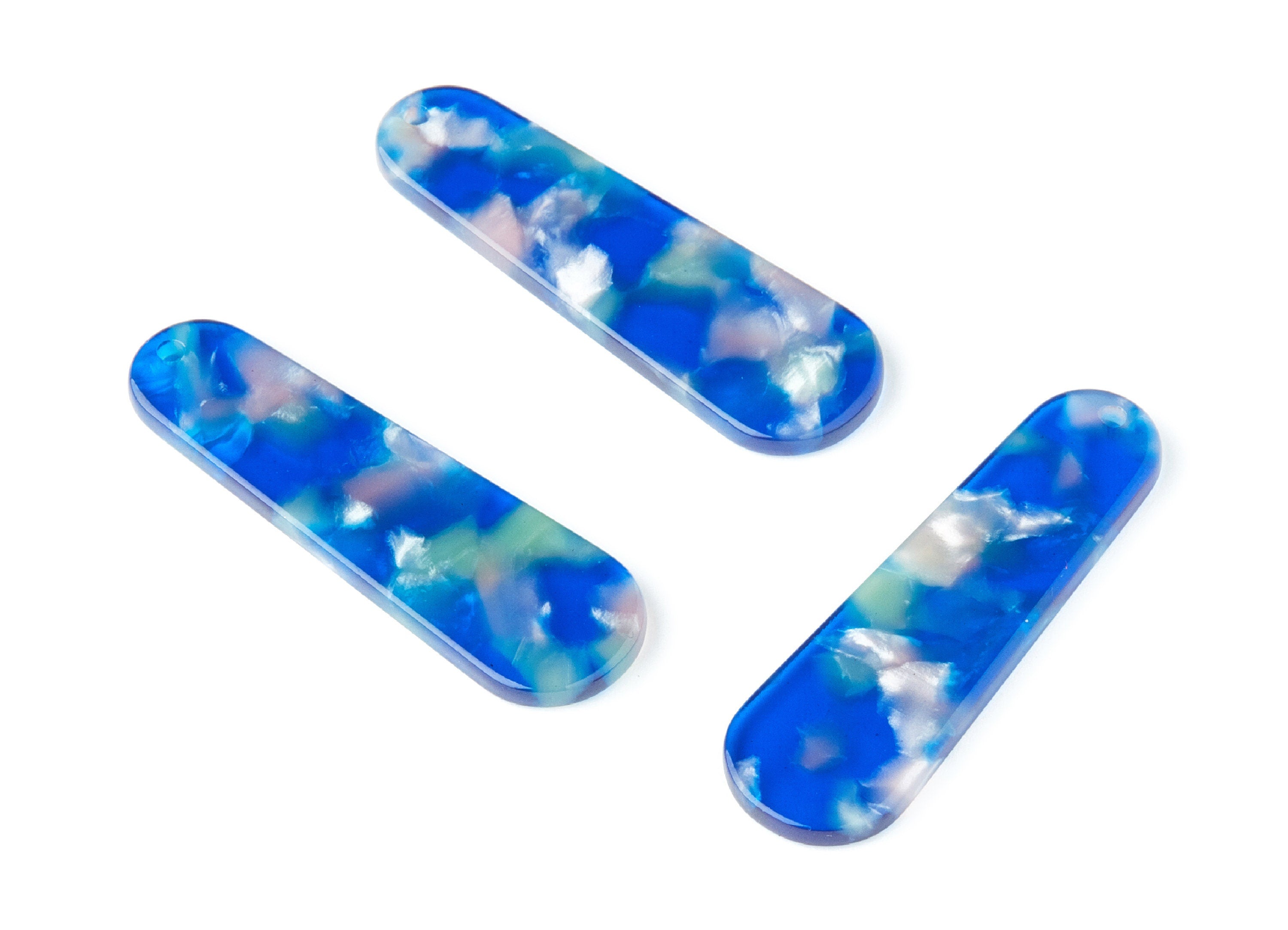 Acetate Rod Earring Charms - Rod Shaped Pendant - Earring Findings - Jewelry Supplies - Color Code: A37 - 44.73x13.74x2.78mm - AC1380T - DOMEDBAZAAR