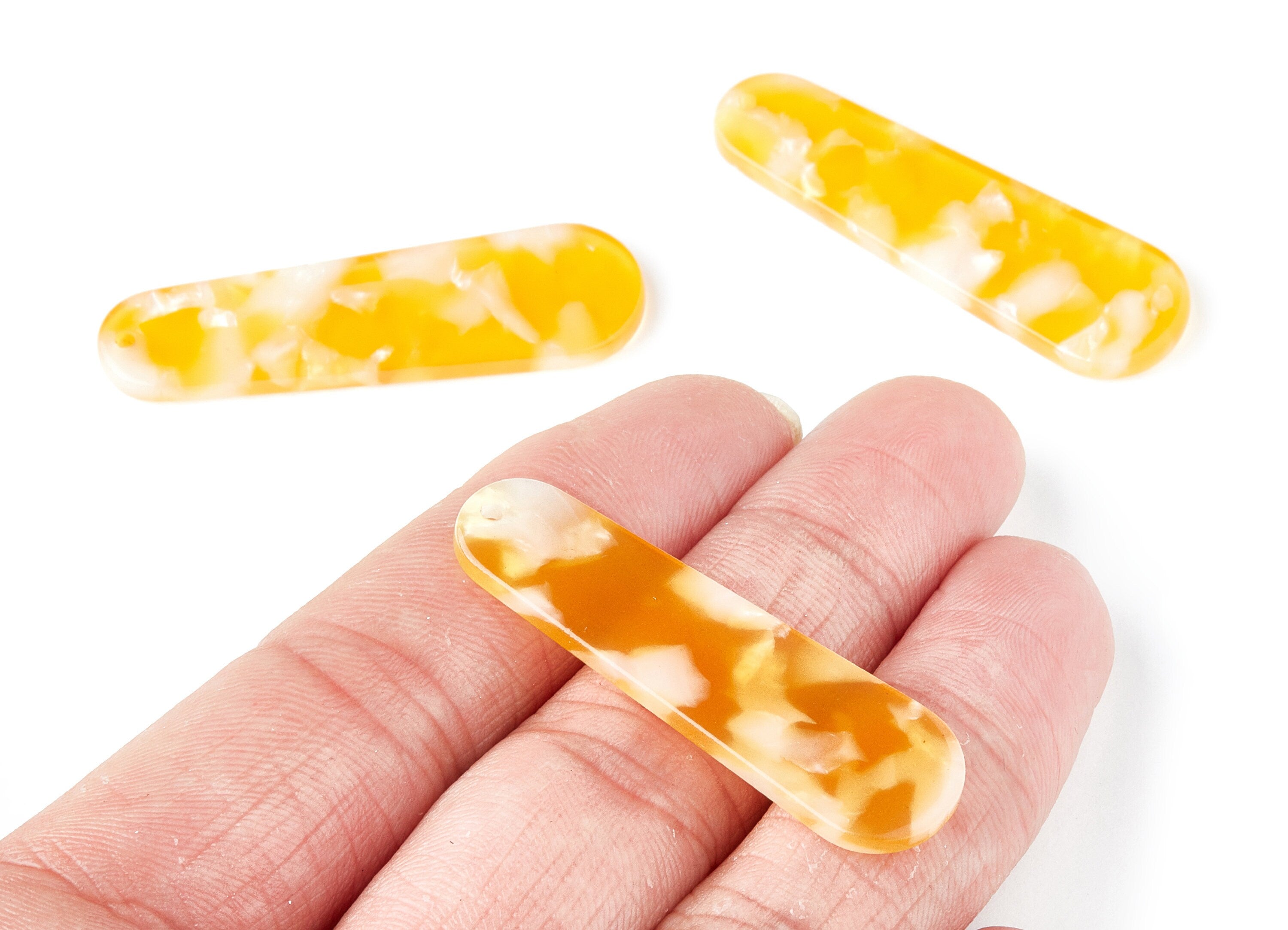 Acetate Rod Earring Charms - Rod Shaped Pendant - Earring Findings - Jewelry Supplies - Color Code: A43 - 44.73x13.74x2.78mm - AC1380O - DOMEDBAZAAR