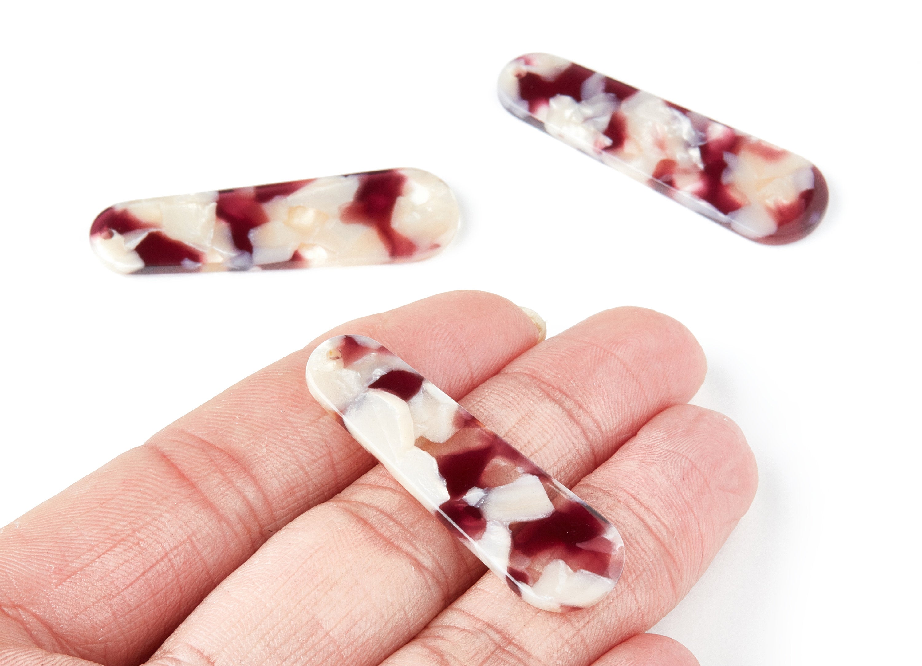 Acetate Rod Earring Charms - Rod Shaped Pendant - Earring Findings - Jewelry Supplies - Color Code: A42 - 44.73x13.74x2.78mm - AC1380R - DOMEDBAZAAR