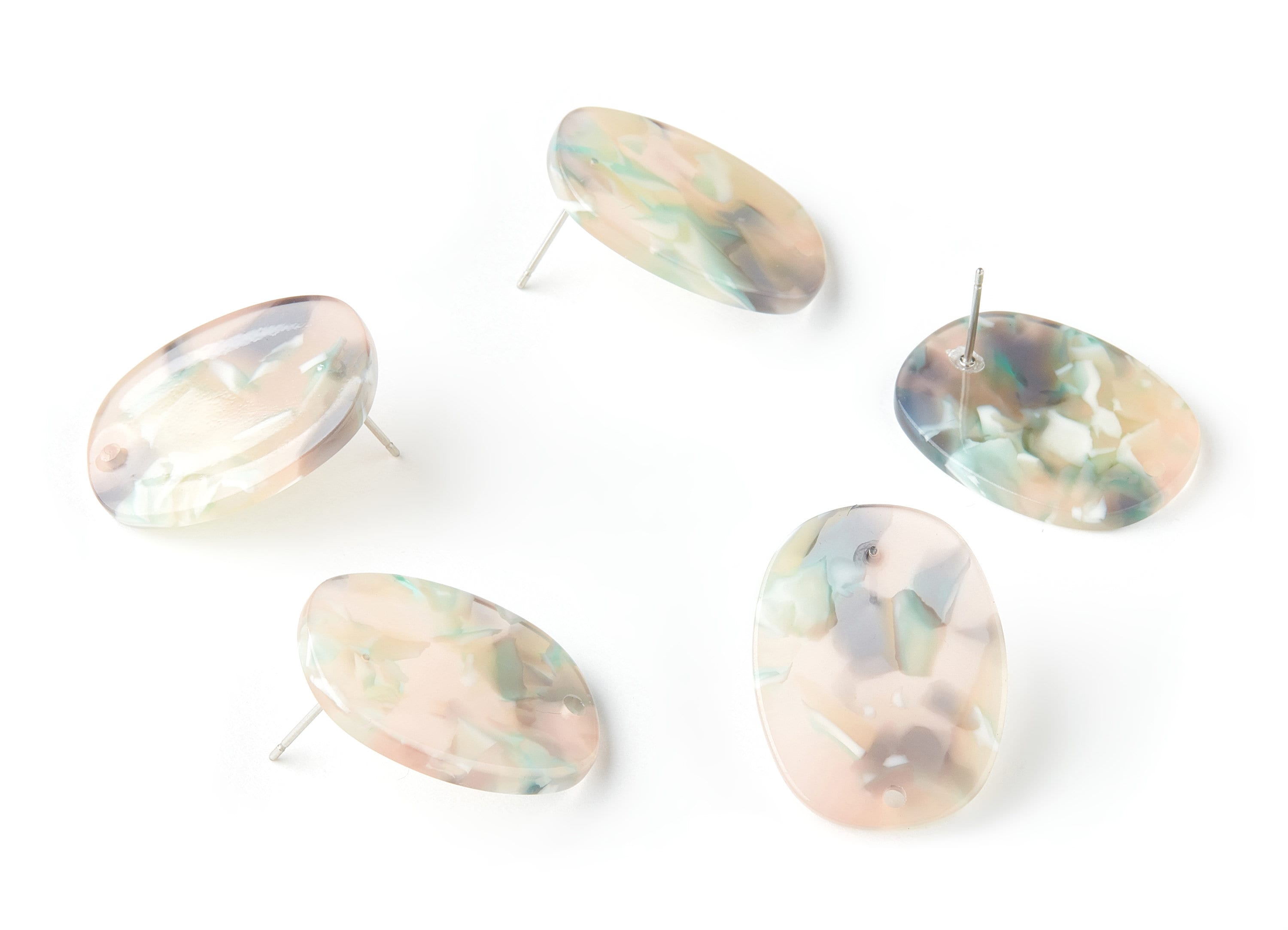 Acetate Oval Earring Stud - Oval Earring Post and Stud - Earring Findings - Color Code: A265 - 26x19x2.6mm - AC1002-A265 - DOMEDBAZAAR