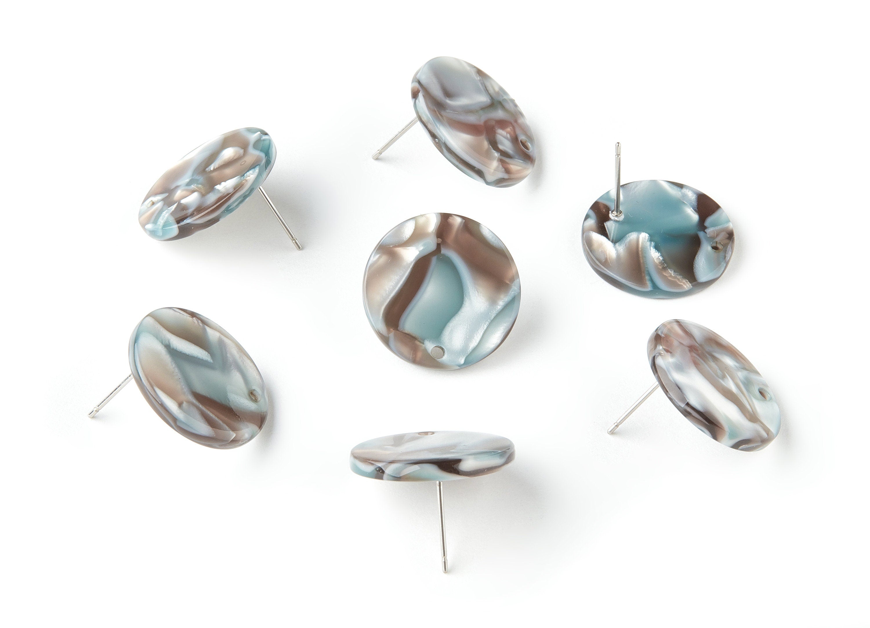Acetate Round Earring Stud - Round Earring Post - Earring Post - Jewelry Supplies - Color Code: A22 - 19.86x19.86x2.5mm - AC1589-A22 - DOMEDBAZAAR