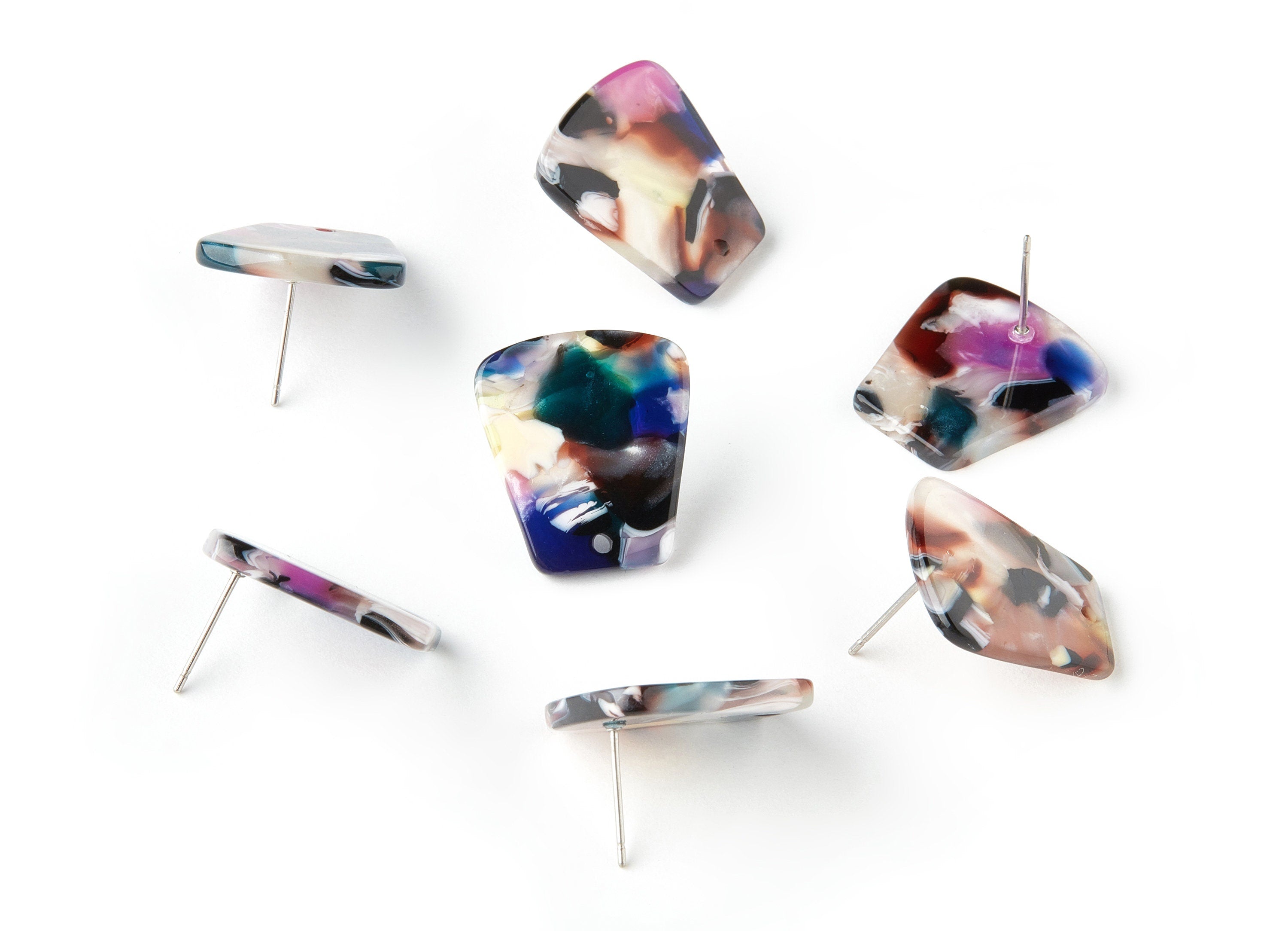Acetate Trapezoid Earring Stud - Trapezoid Earring Post - Earring Post - Jewelry Supplies - Color Code: A11 - 20.9x18.78x2.48mm - AC1591-A11 - DOMEDBAZAAR