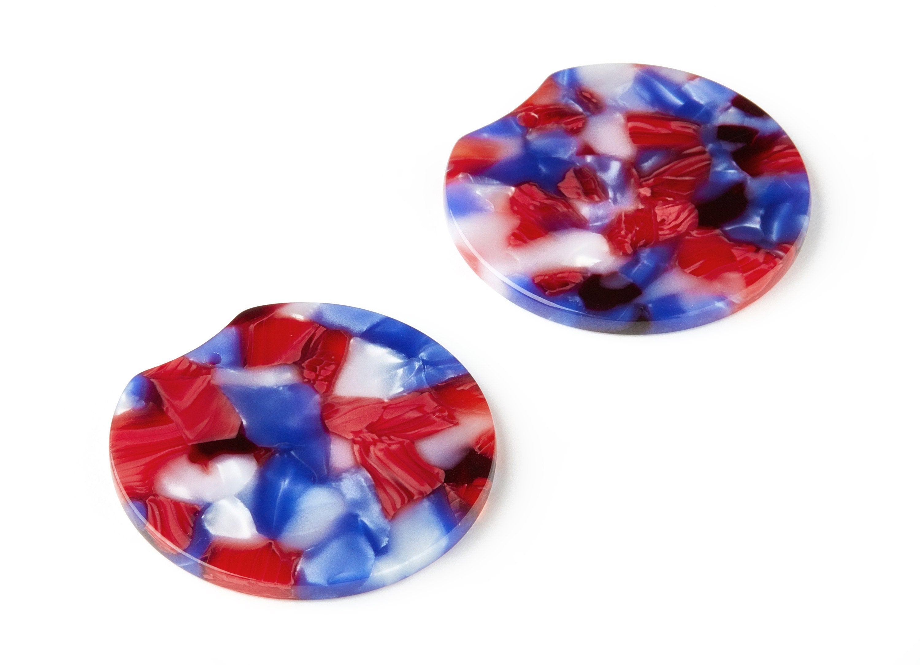Acetate Round Charms - Round Earring and Pendant - Earring Findings - Jewelry Supplys - Color Code: A301 - 36.76x34.55x2.62mm - AC1604-A301 - DOMEDBAZAAR