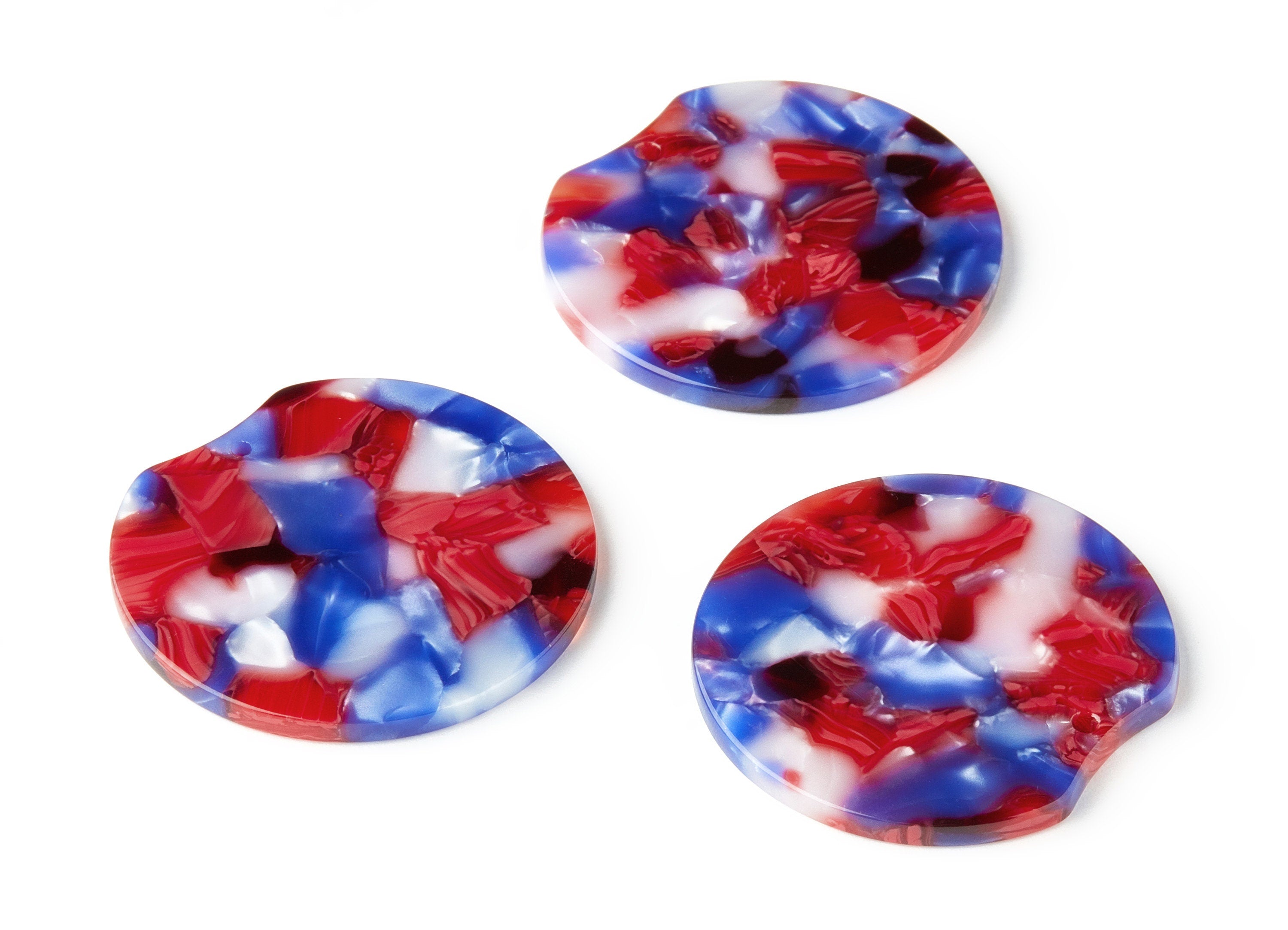 Acetate Round Charms - Round Earring and Pendant - Earring Findings - Jewelry Supplys - Color Code: A301 - 36.76x34.55x2.62mm - AC1604-A301 - DOMEDBAZAAR