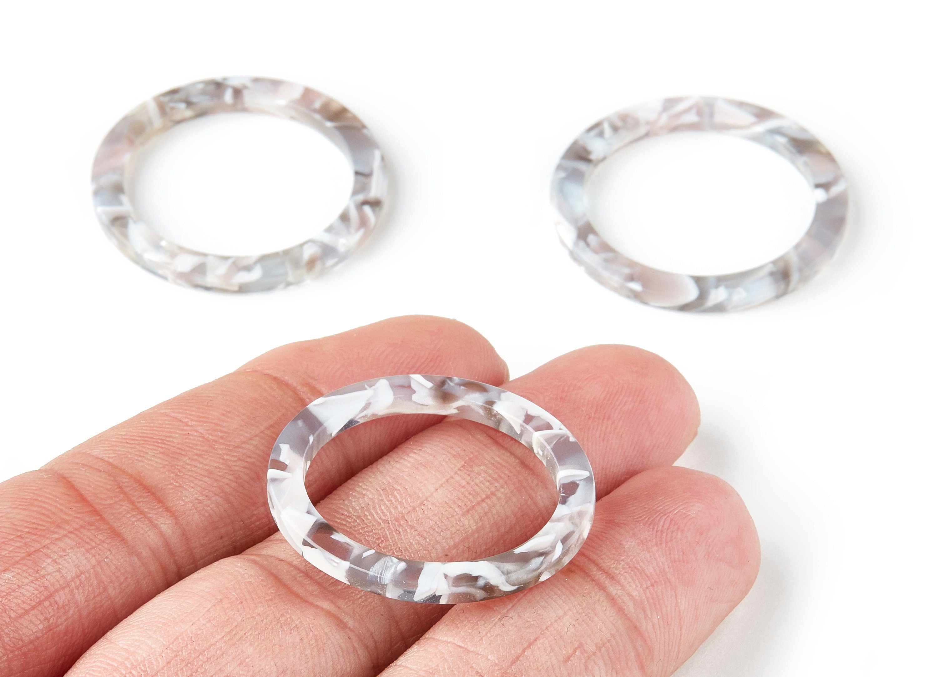 Acetate Hoop Earring Charms - Circle Shaped Charms - Earring Findings - Jewelry Supplies - Color Code:A13 - 30x30x2.75mm - AC1119FF - DOMEDBAZAAR