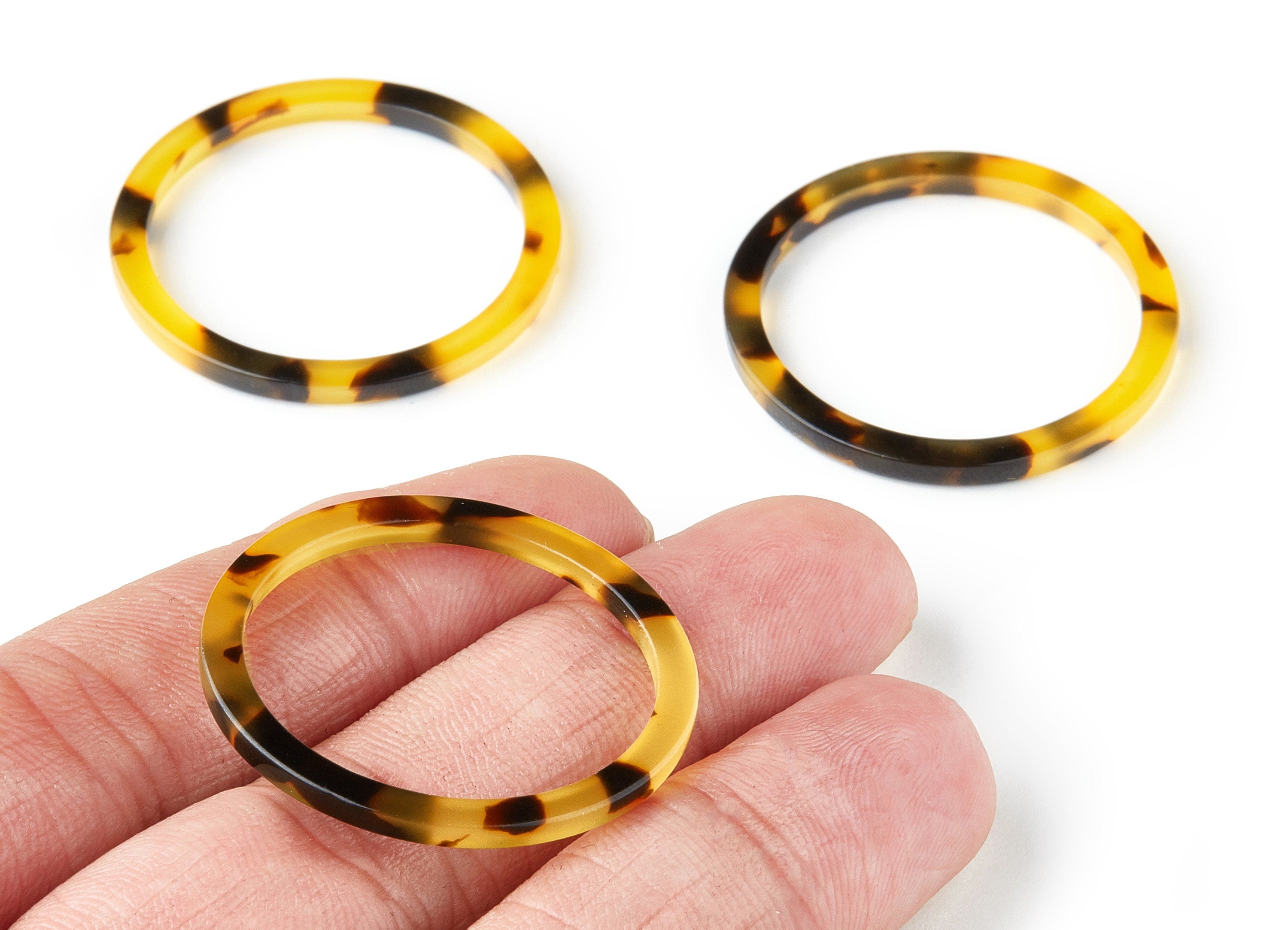 Acetate Circle Charms - Tortoise Shell Earring - Circle Earring & Pendant - Jewelry Making Supplies - Color Code:A02 - 32x32x2.5mm- AC1043CC - DOMEDBAZAAR