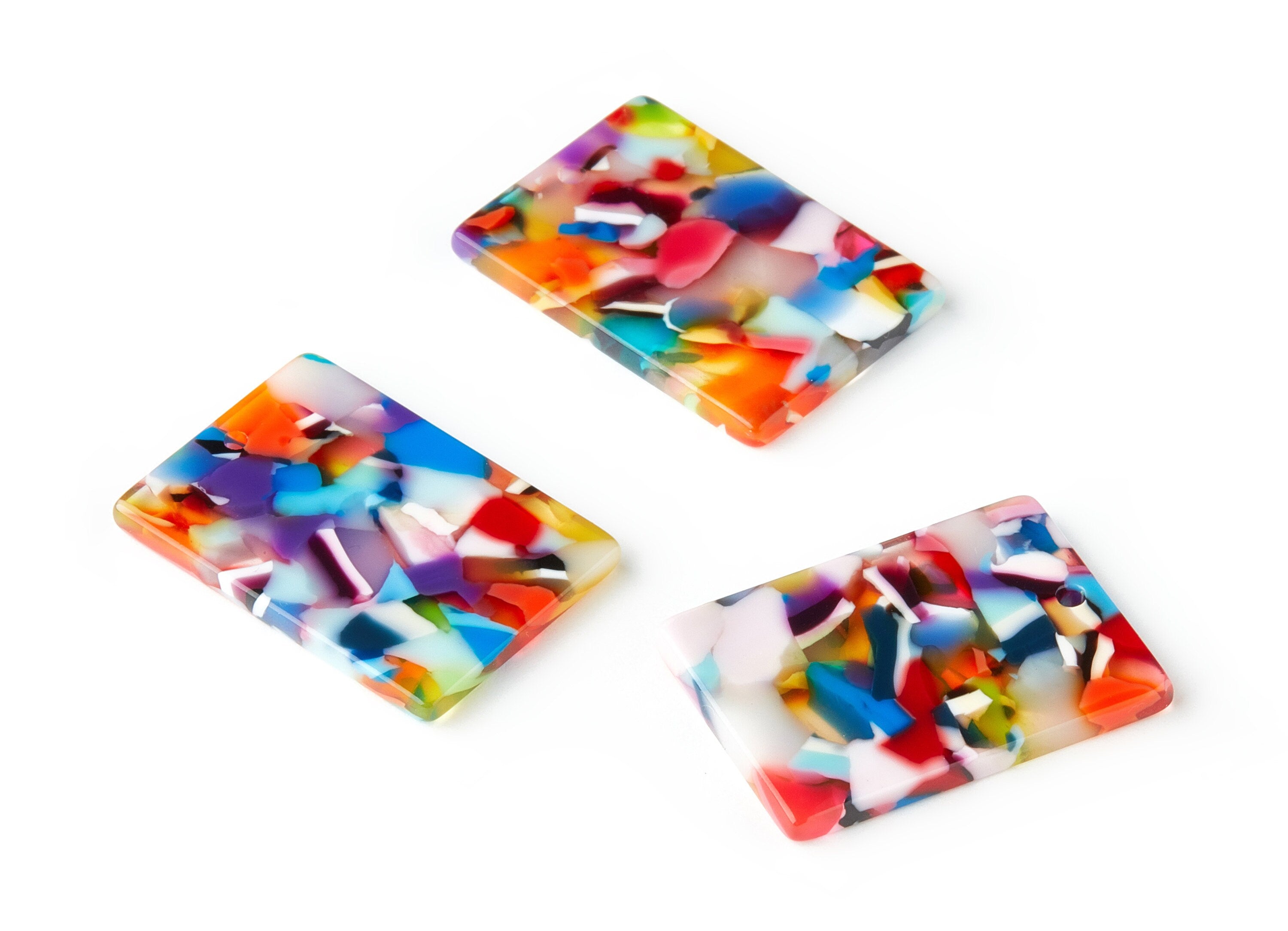 Acetate Rectangle Earrings Charms - Rectangle Pendant - Earring Findings - Jewelry Supplies - Color Code: A21 - 28x19.85x2.55mm - AC1597-A21 - DOMEDBAZAAR