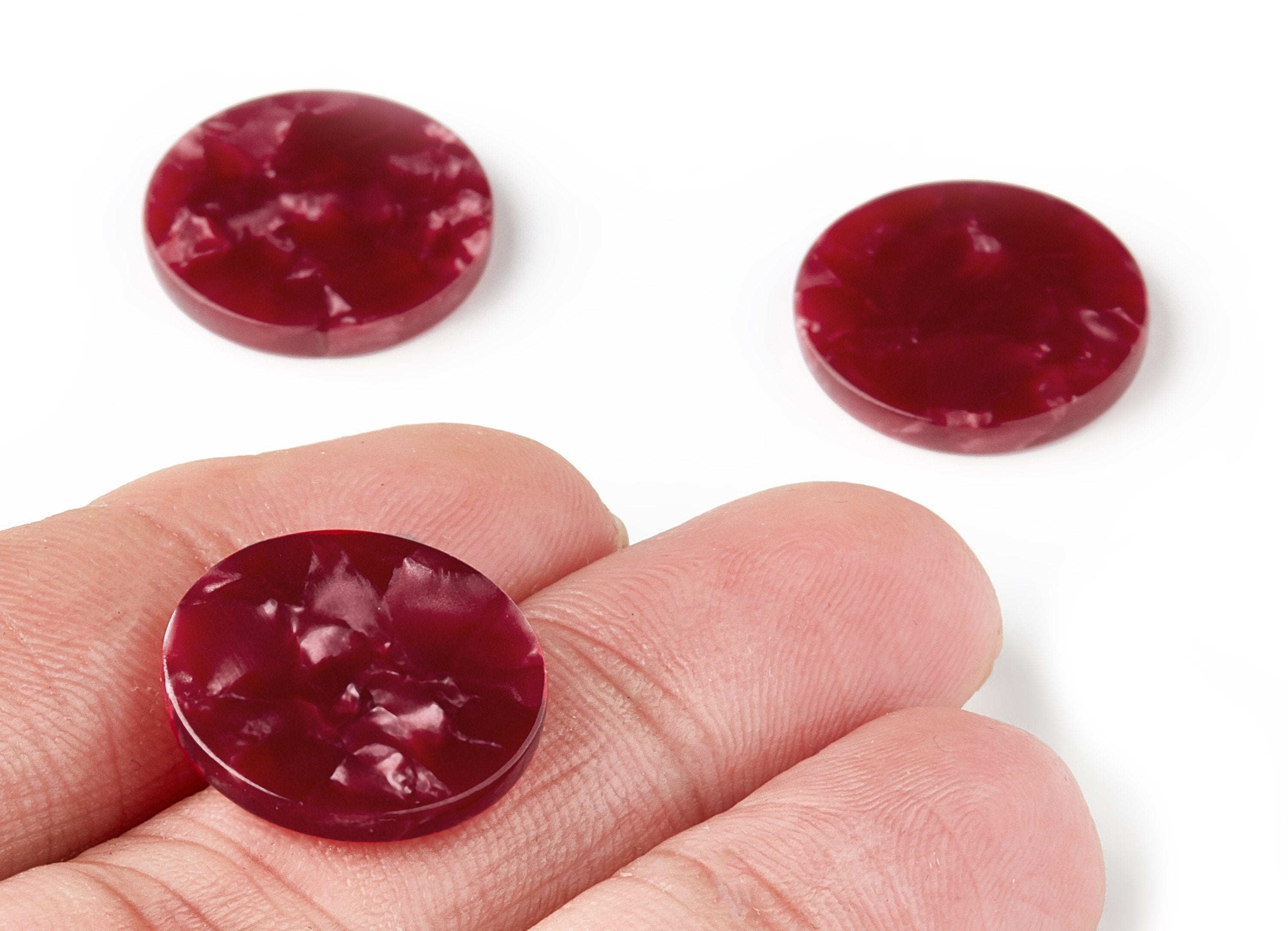 Acetate Coin Earring Charms - Acrylic Coin Pendant - Earring Findings - Jewelry Supplies - Color Code: A47 - 18.5x18.5x2.57mm - AC1433D - DOMEDBAZAAR