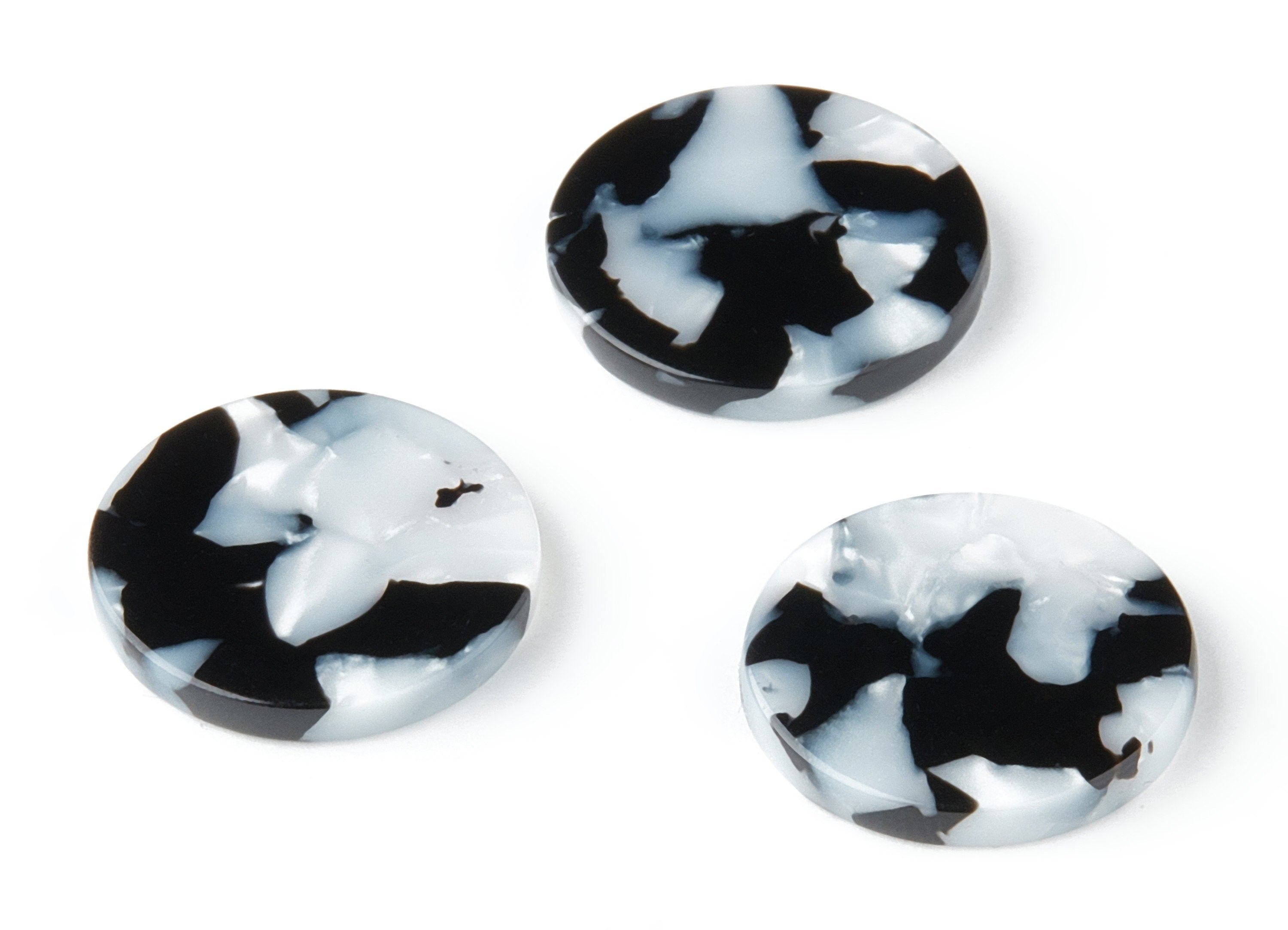 Acetate Round Earring Charms - Acrylic Coin Pendant - Earring Findings - Jewelry Supplies - Color Code: A15 - 18.5x18.5x2.57mm - AC1433E - DOMEDBAZAAR