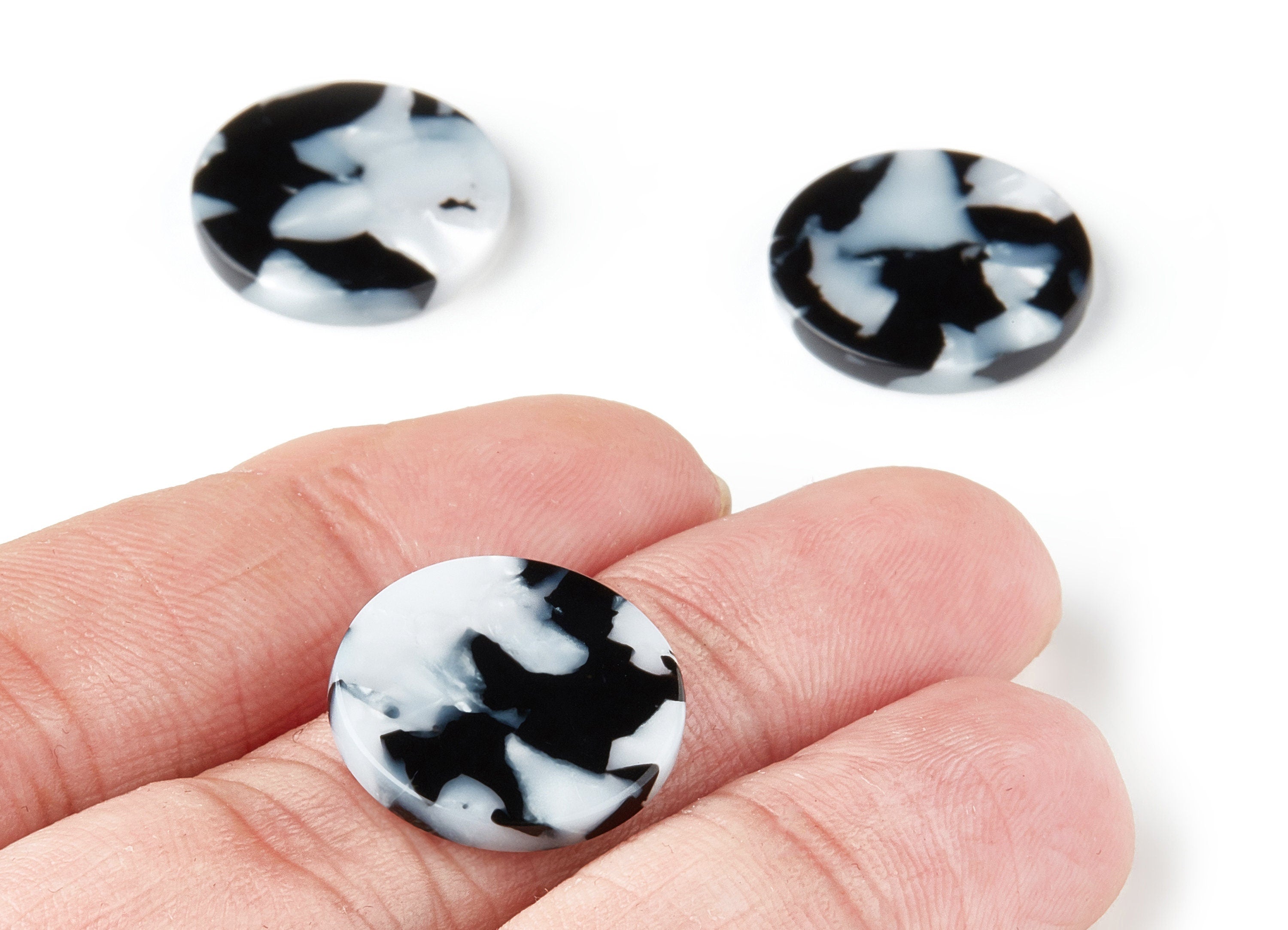 Acetate Round Earring Charms - Acrylic Coin Pendant - Earring Findings - Jewelry Supplies - Color Code: A15 - 18.5x18.5x2.57mm - AC1433E - DOMEDBAZAAR