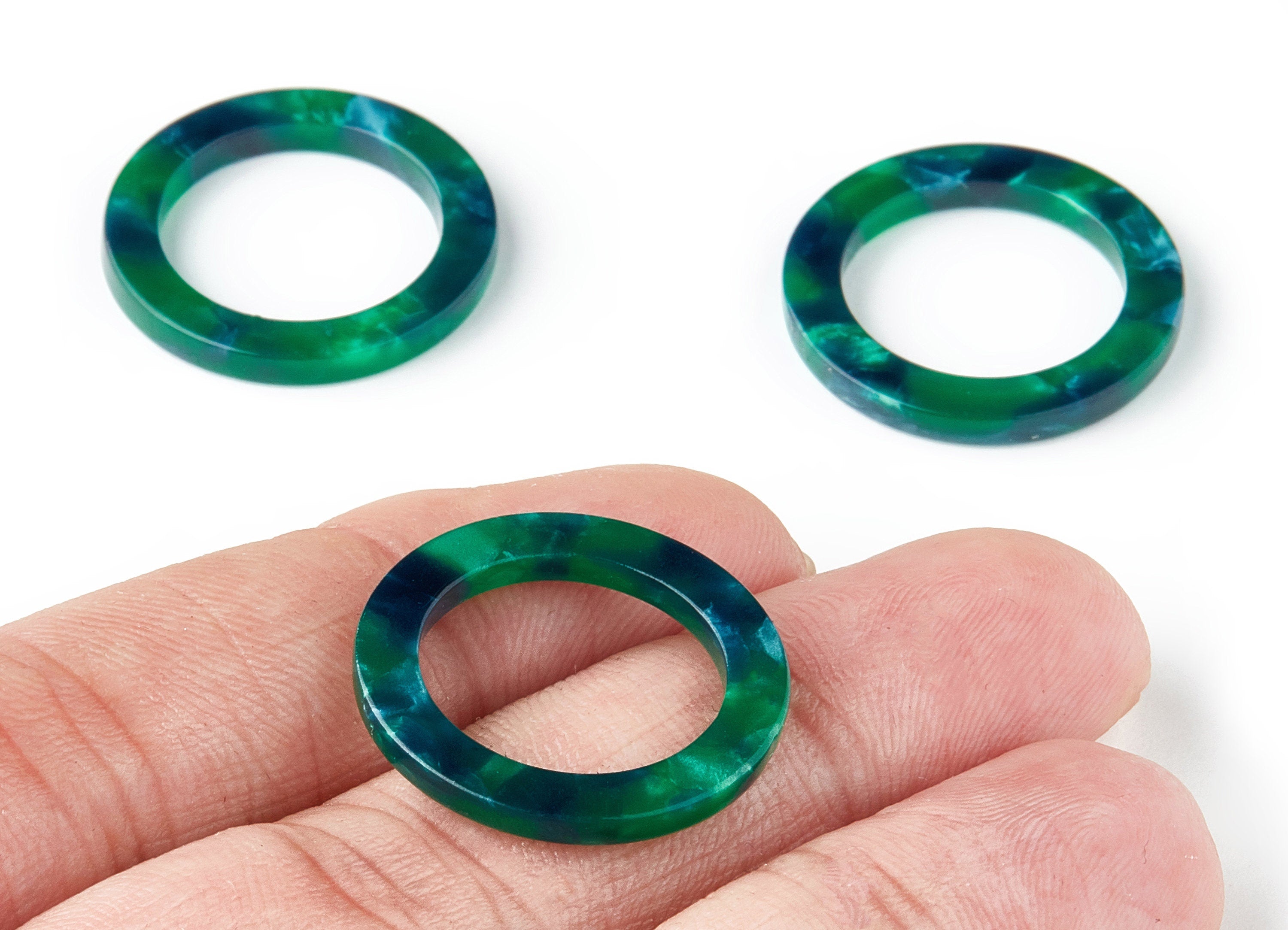 Acetate Hoop Earrings Charms - Circle Shaped Pendant - Earring Findings - Jewelry Supplies - Color Code:A13 - 22.8x22.8x2.63mm - AC1118CC - DOMEDBAZAAR