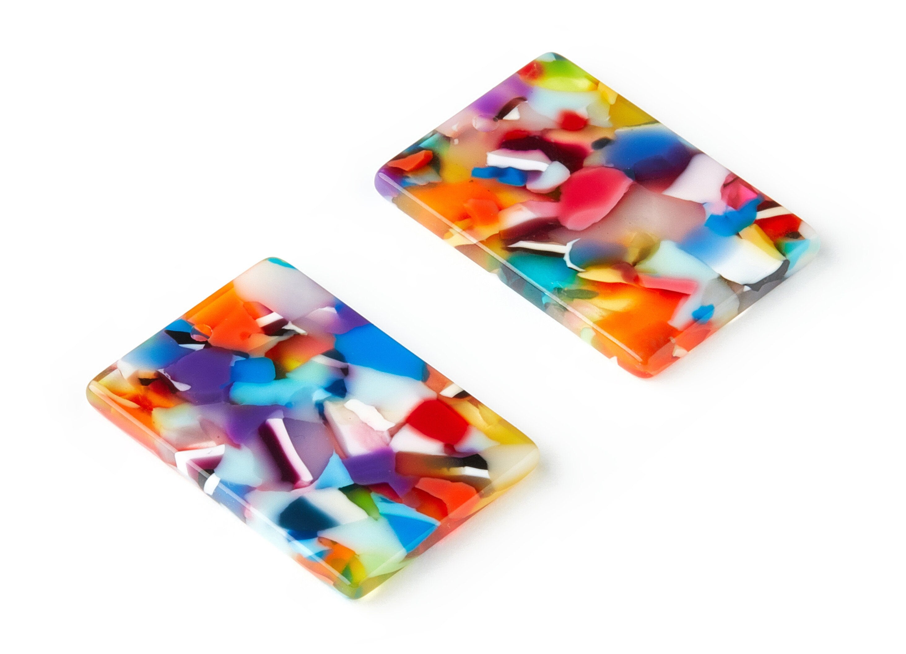 Acetate Rectangle Earrings Charms - Rectangle Pendant - Earring Findings - Jewelry Supplies - Color Code: A21 - 28x19.85x2.55mm - AC1597-A21 - DOMEDBAZAAR