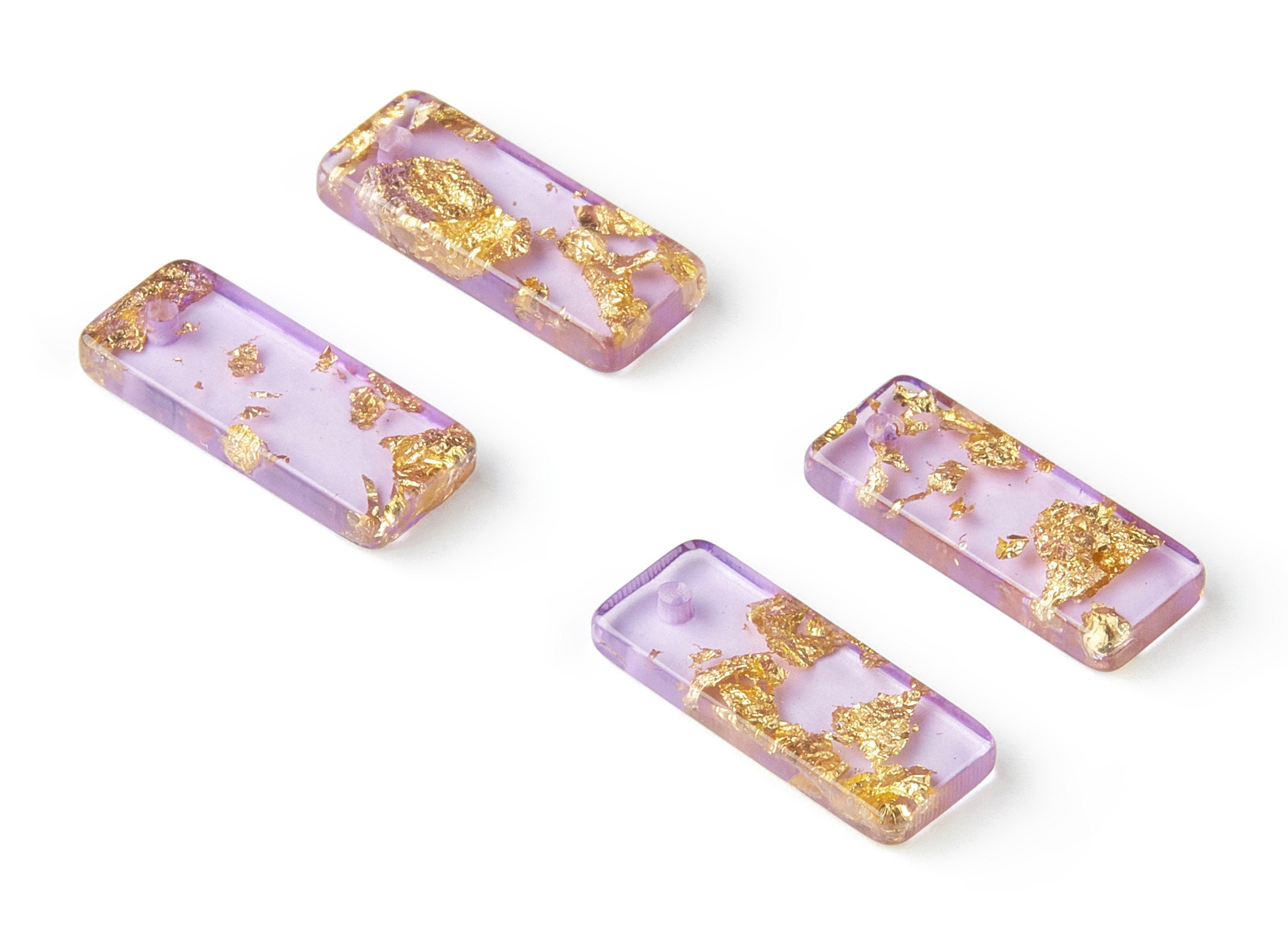 Acrylic Rectangle Charms - Gold Color Flake Earrings - Rectangle Earrings and Pendant - Color Code: A293 - 20.71x8.55x3.1mm - AC1605-A293 - DOMEDBAZAAR