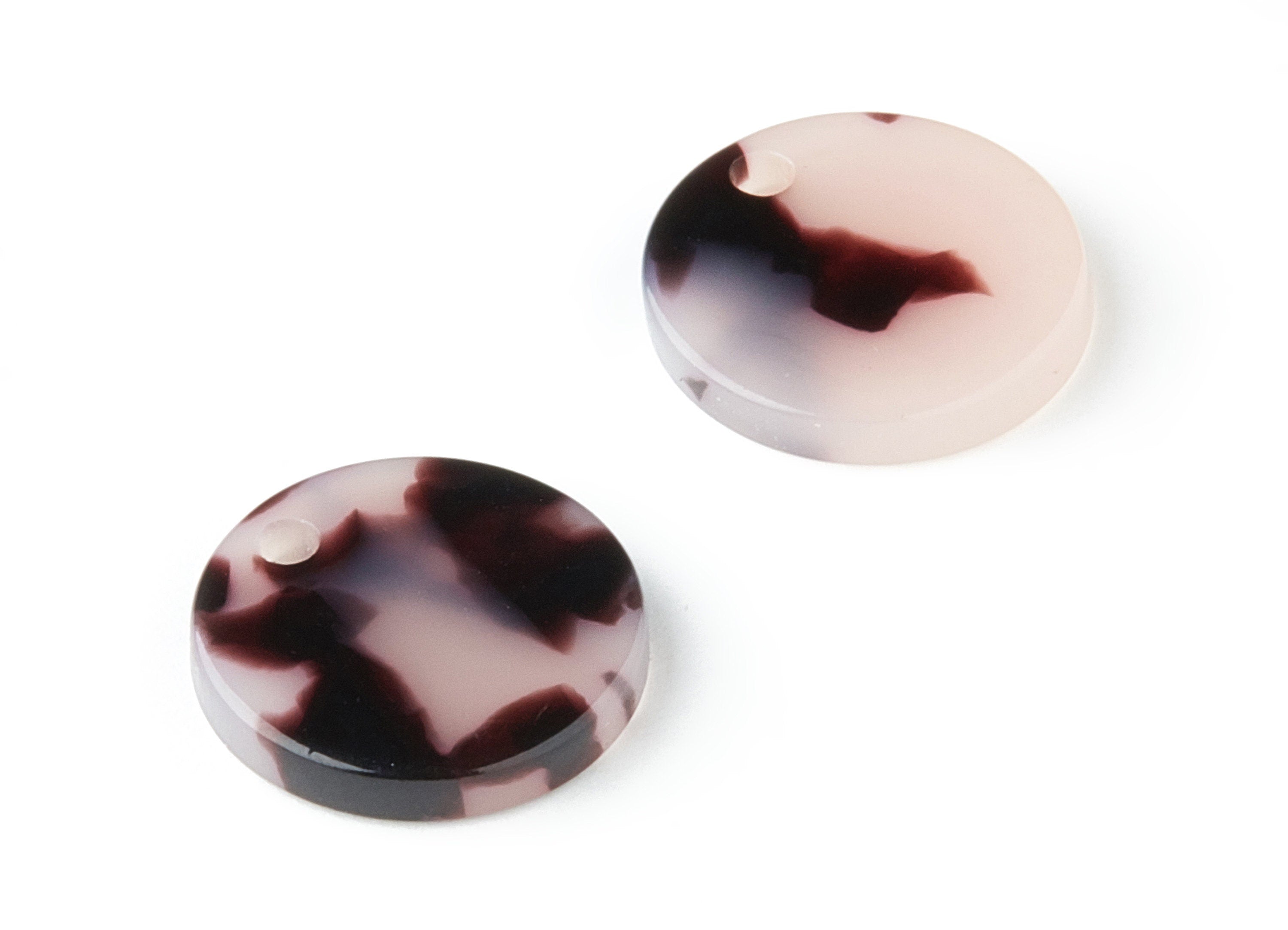 Acetate Coin & Round Charms - Blonde Tortoise Shell Earrings - Coin Earrings and Pendant - Color Code: A06 - 14.5x14.5x2.5mm - AC1064-A06 - DOMEDBAZAAR