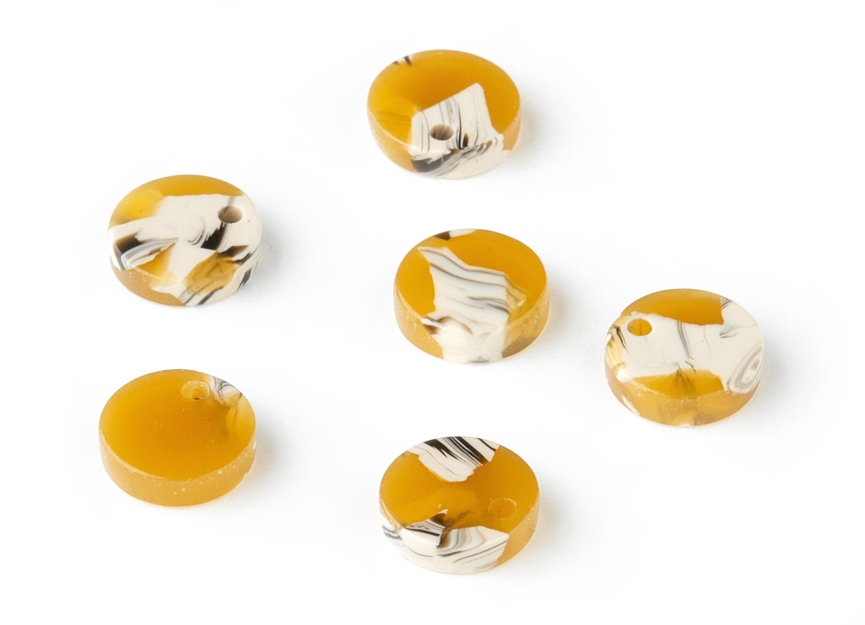 Acetate Coin Earring Charms - Acrylic Coin Pendant - Earring Findings - Jewelry Supplies - Color Code: A14 - 9x9x3mm - AC1151-A14 - DOMEDBAZAAR