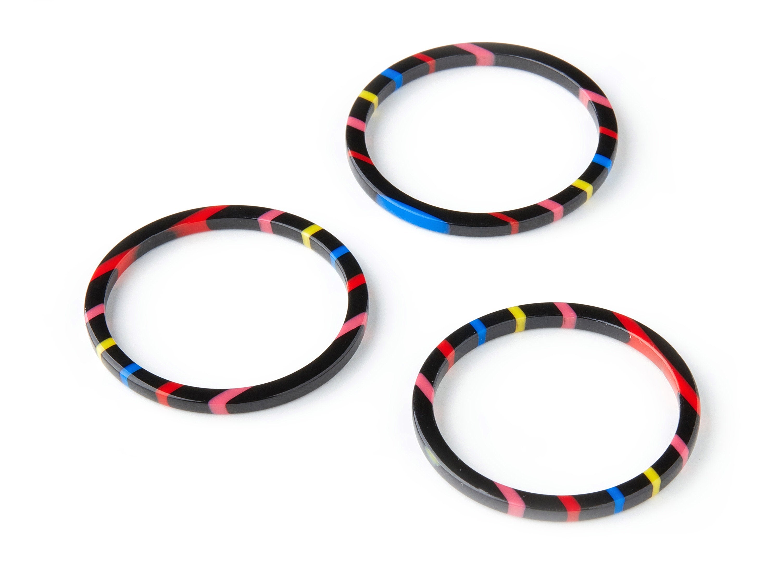 Acetate Hoop Earring Charms - Circle Shaped Pendant - Earring Findings - Jewellery Supplies - Color Code: A141 - 35.5x35.5x2.76mm - AC1193B - DOMEDBAZAAR