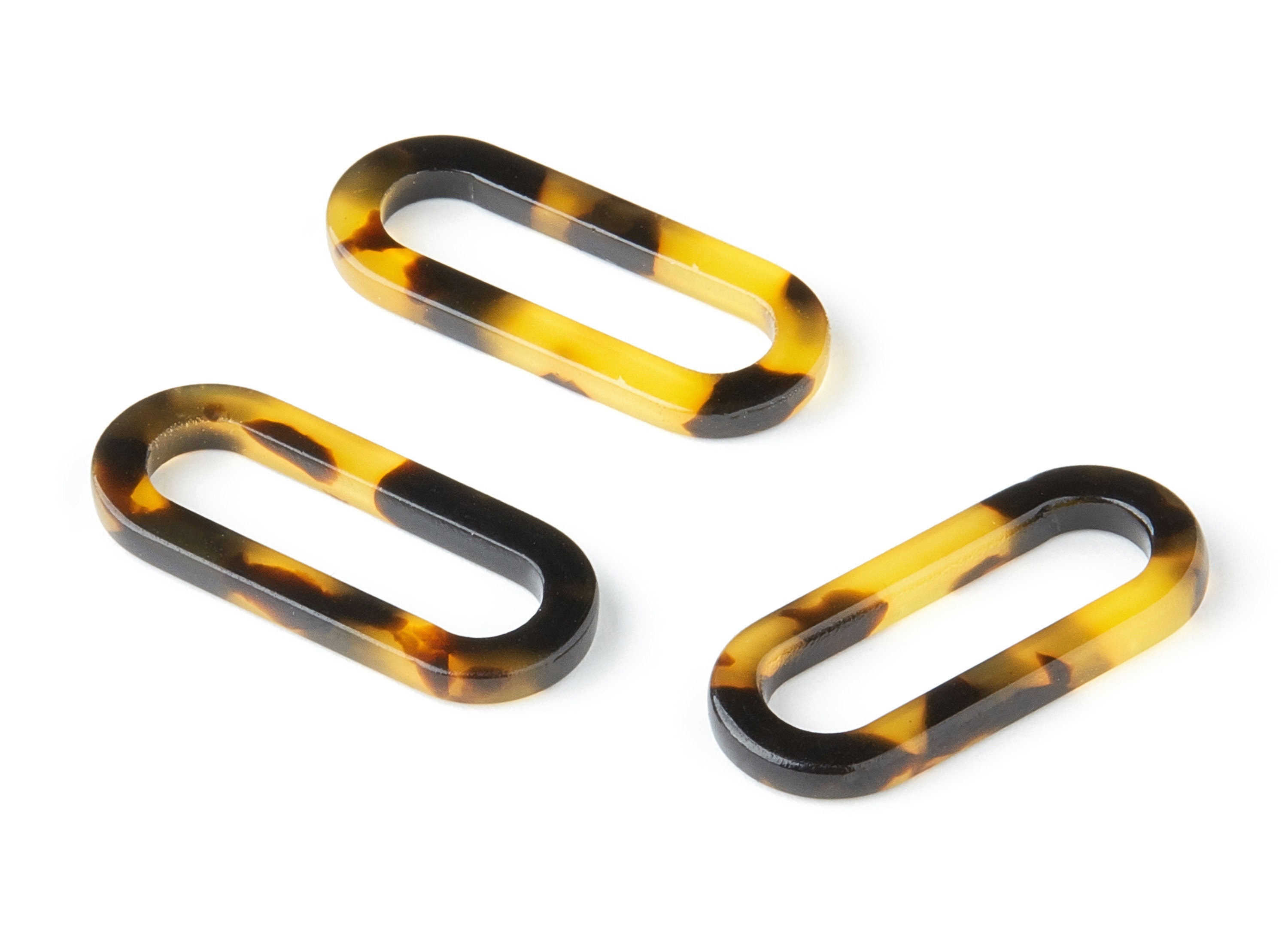 Acetate Acrylic Earring Charm - Tortoise Shell Earrings - Oval Pendant - Jewelry Making Supplies - Color Code:A02 - 27.6x11.8x2.4mm - AC1429 - DOMEDBAZAAR