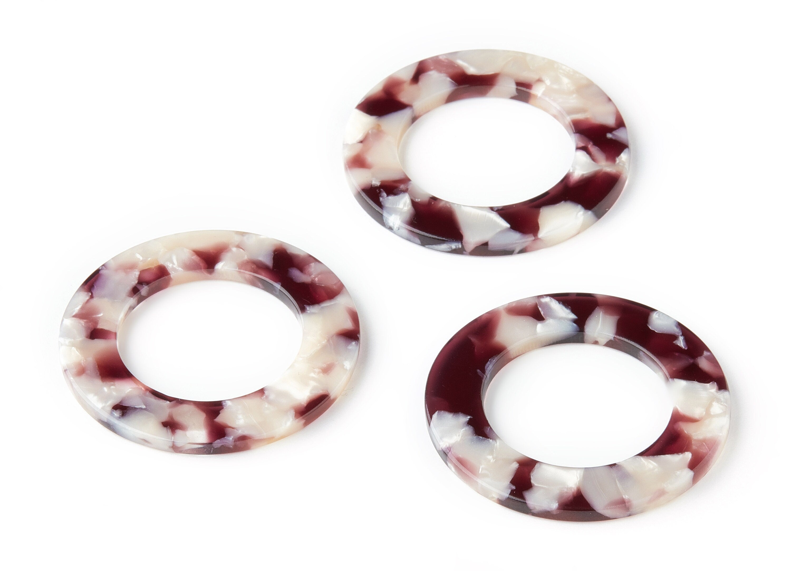 Acetate Circle Charms - Circle Earrings & Pendant - Earring Findings - No Hole - Color Code: A42 - 39.8x39.8x2.55mm - AC1070G2 - DOMEDBAZAAR