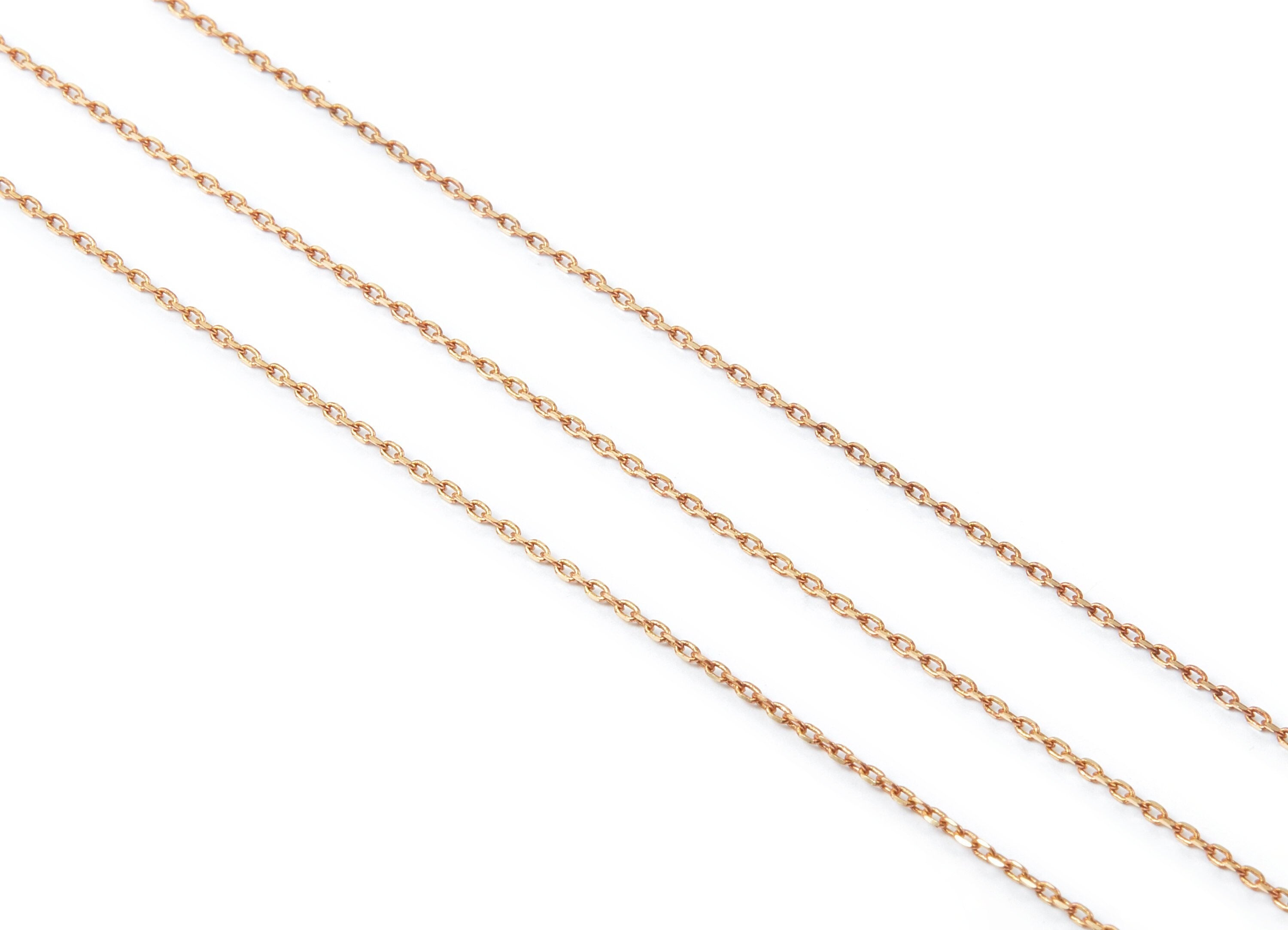 Faceted Soldered Flat Cable Chain - Raw Brass Chain - Solder Tiny Chain - "0.08"" x 0.04"" x 0.01" - CC1064 - DOMEDBAZAAR