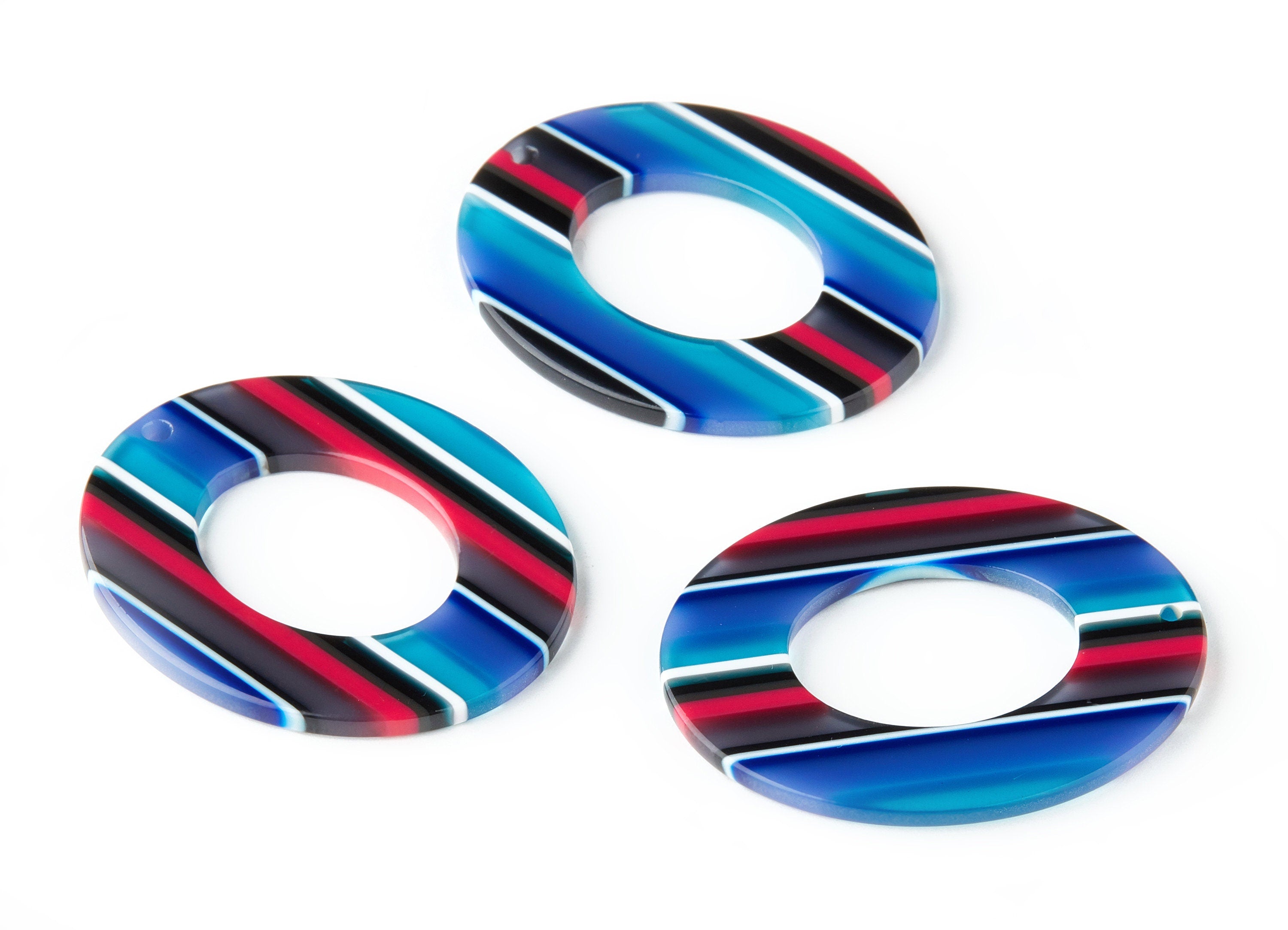 Acetate Oval Earring Charms - Acrylic Oval Pendant - Earring Findings - Jewelry Supplies - Color Code: A146 - 41.9x34.87x2.62mm - AC1202C - DOMEDBAZAAR