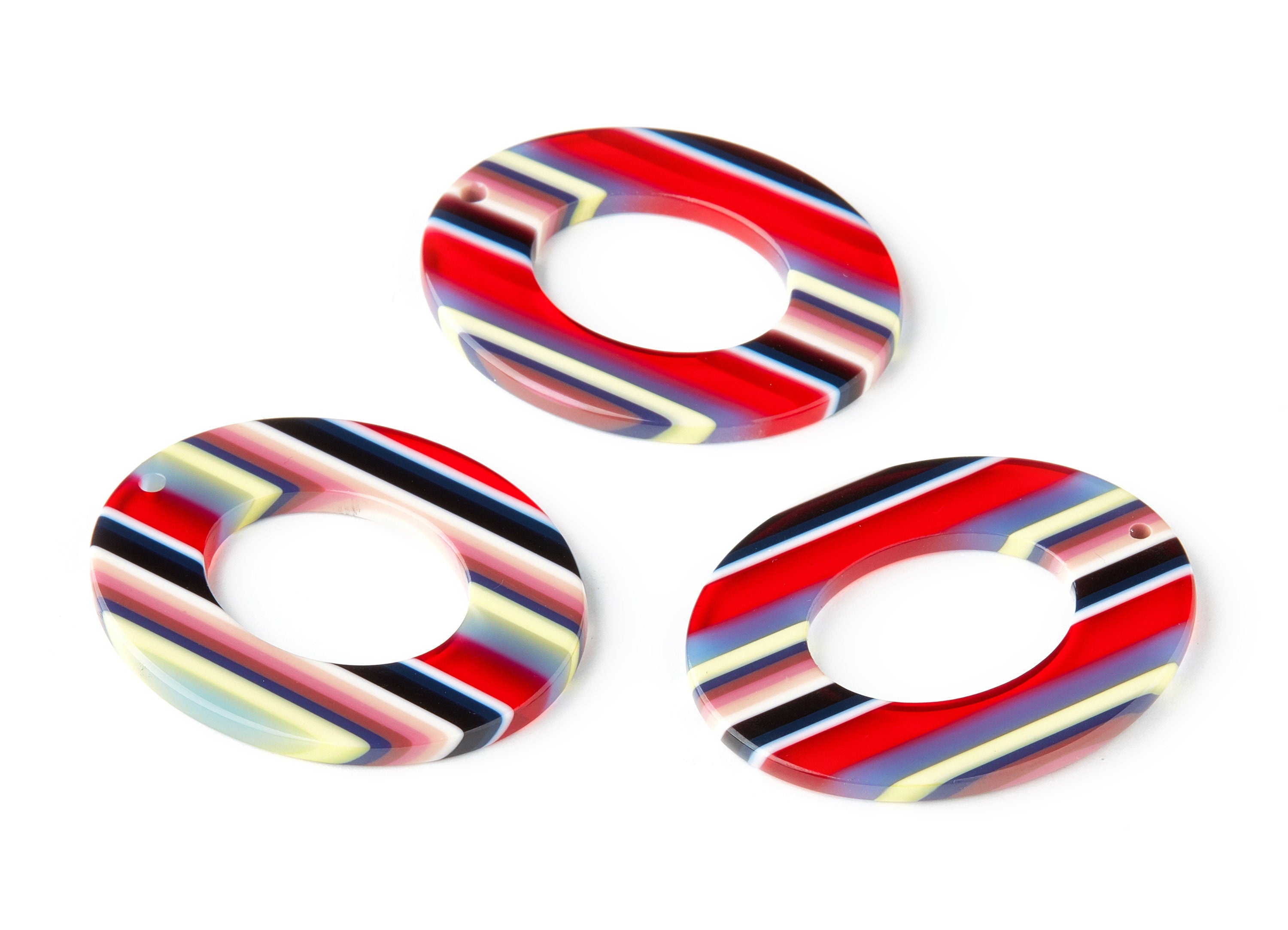 Acetate Oval Earring Charms - Acrylic Oval Pendant - Earring Findings - Jewelry Supplies - Color Code: A147 - 41.9x34.87x2.62mm - AC1202D - DOMEDBAZAAR