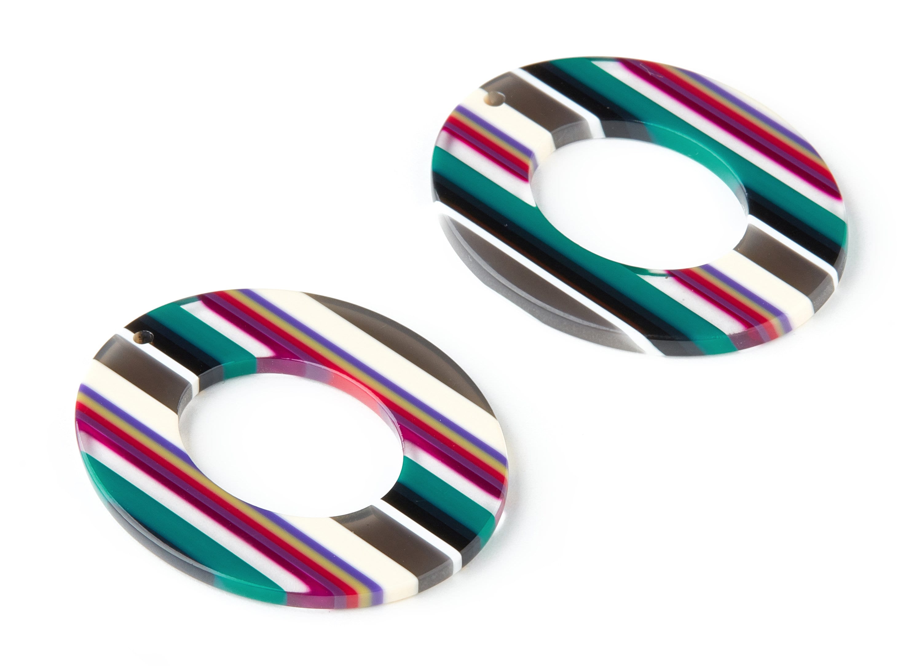 Acetate Oval Earring Charms - Acrylic Oval Pendant - Earring Findings - Jewelry Supplies - Color Code: A148 - 41.9x34.87x2.62mm - AC1202E - DOMEDBAZAAR