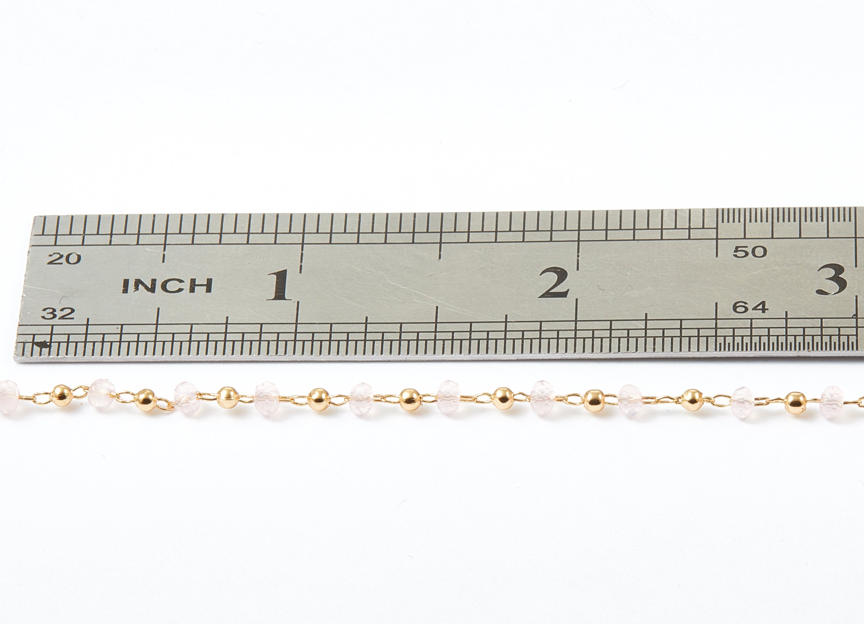 Bead Chain - Ball Satellite Soldered Chain - Brass Cable Chain - 18K Real Gold Plated - Miyuki Bead Chain - 0.12" x 0.08" x 0.01" - RGP1024A - DOMEDBAZAAR