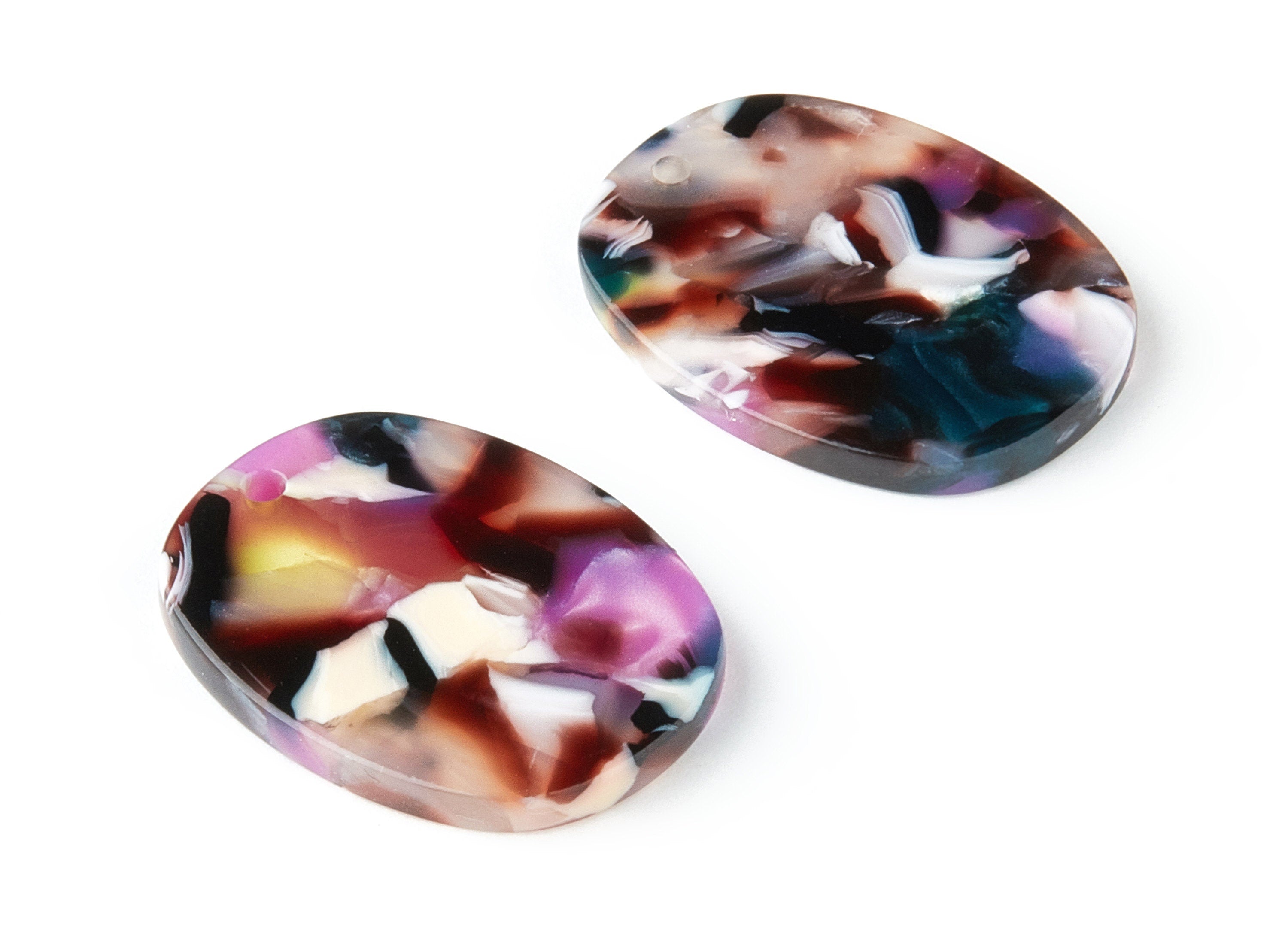 Acetate OvalEarring Charms - Acrylic Oval Pendant - Earring Findings - Jewelry Supplies - Color Code: A11 - 26.75x20.7x2.65mm - AC1158L - DOMEDBAZAAR