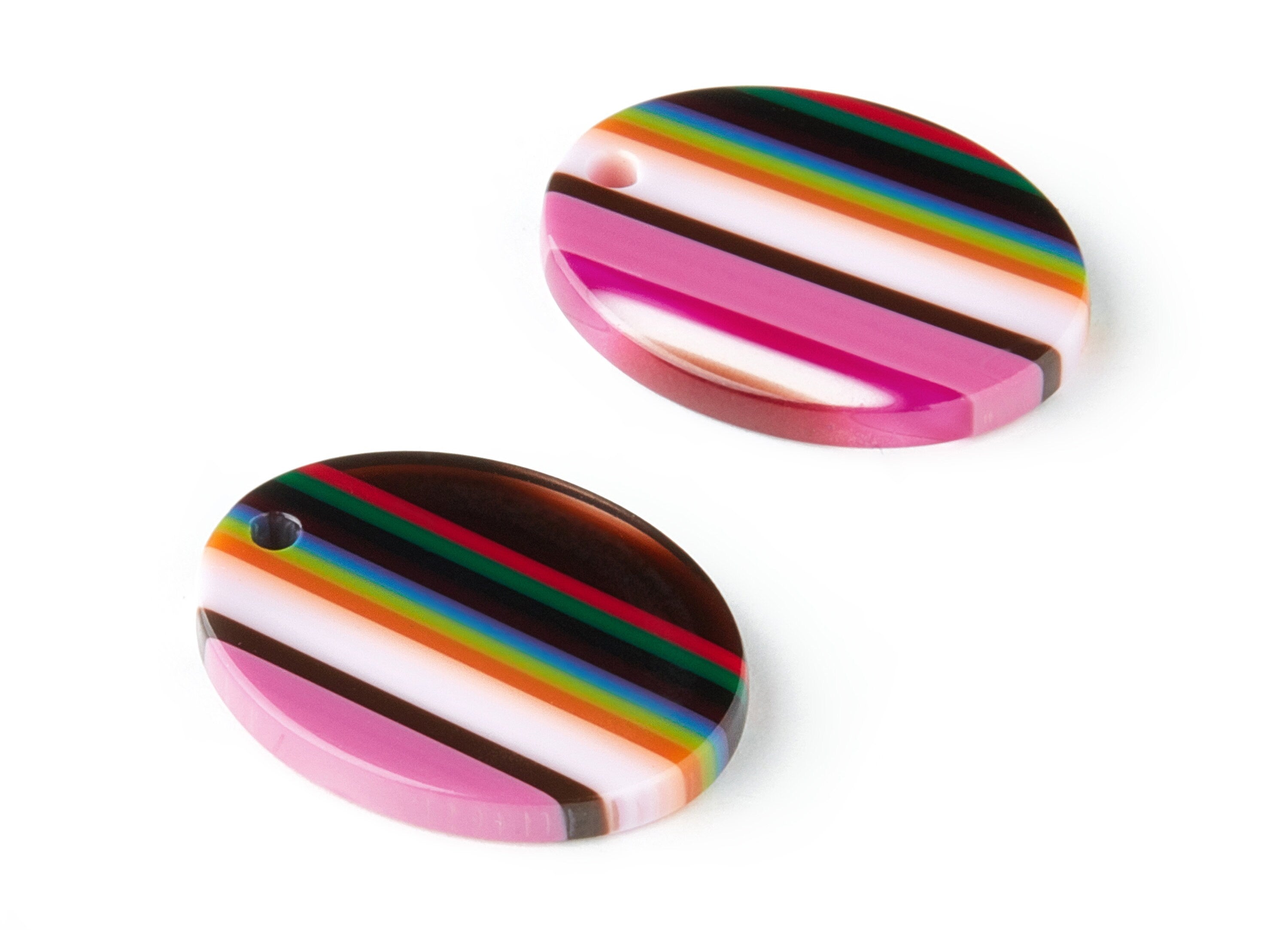 Acetate Oval Earring Charms - Oval Shaped Pendant - Earring Findings - Jewelry Supplies - Color Code: A137 - 21.74x16.8x2.57mm - AC1302B - DOMEDBAZAAR