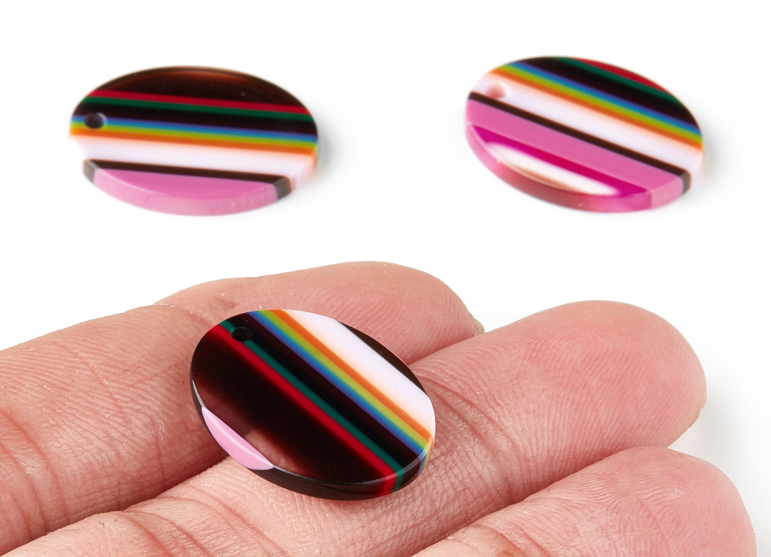 Acetate Oval Earring Charms - Oval Shaped Pendant - Earring Findings - Jewelry Supplies - Color Code: A137 - 21.74x16.8x2.57mm - AC1302B - DOMEDBAZAAR