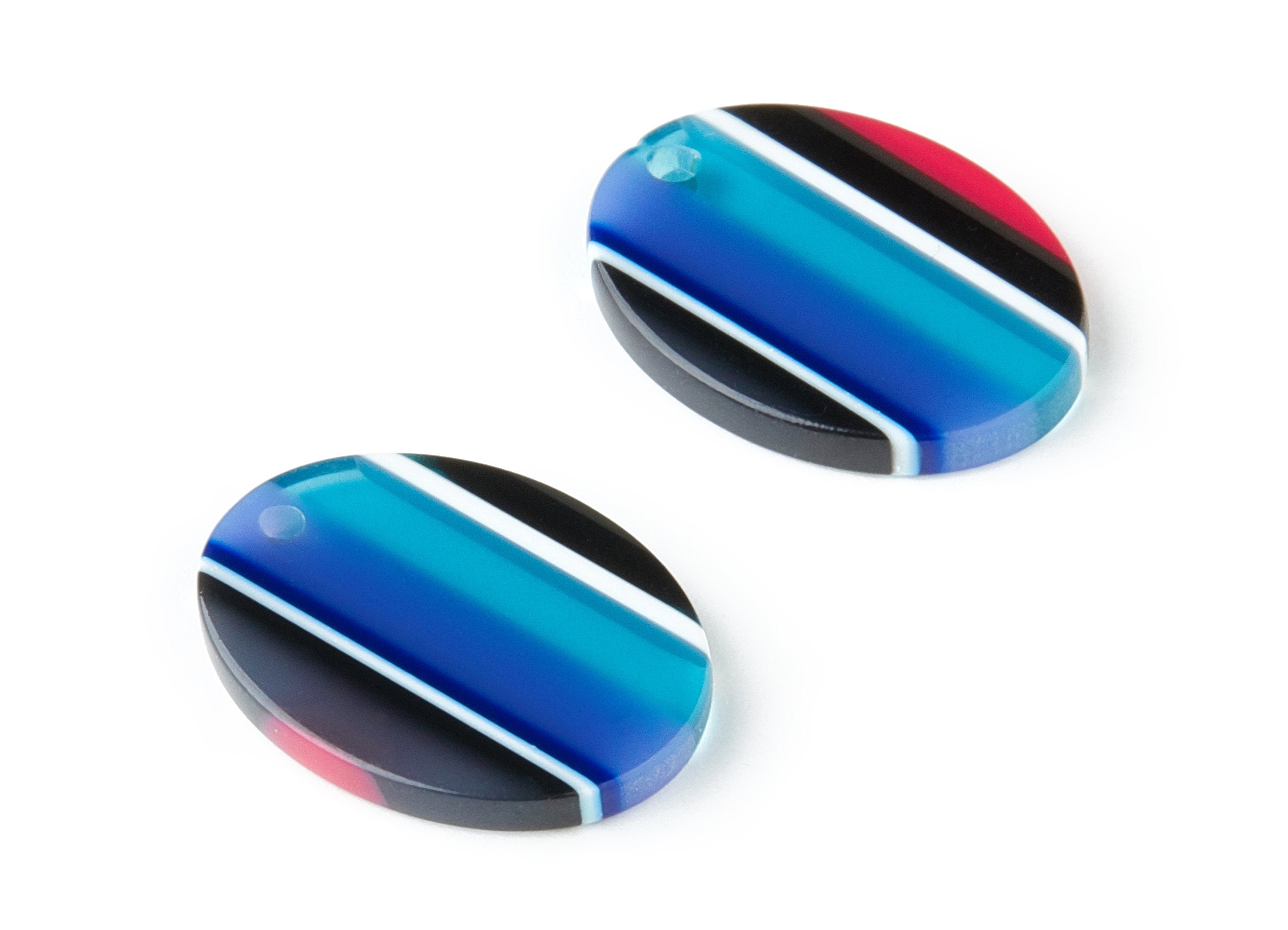 Acetate Oval Earring Charms - Oval Shaped Pendant - Earring Findings - Jewelry Supplies - Color Code: A146 - 21.74x16.8x2.57mm - AC1302C - DOMEDBAZAAR