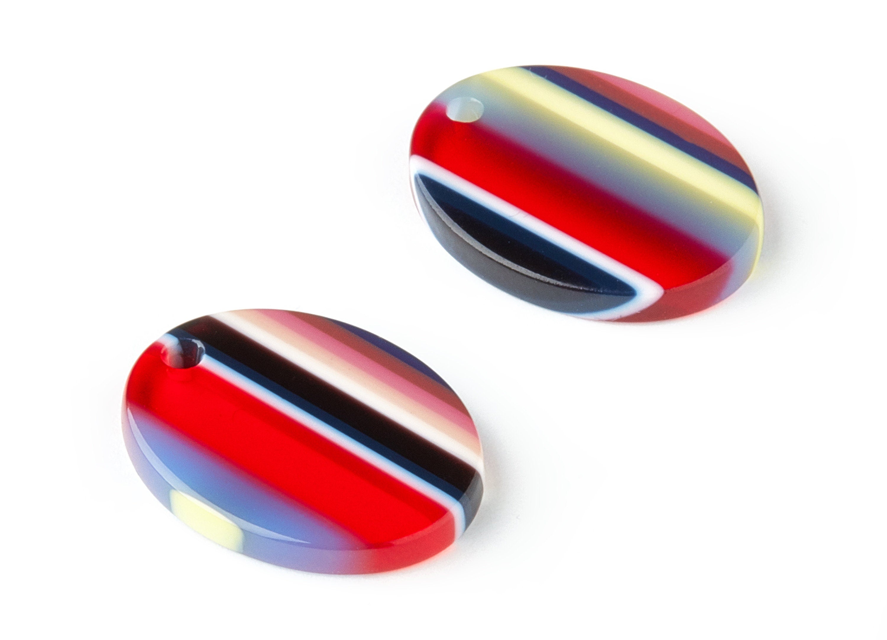 Acetate Oval Earring Charms - Oval Shaped Pendant - Earring Findings - Jewelry Supplies - Color Code: A147 - 21.74x16.8x2.57mm - AC1302D - DOMEDBAZAAR