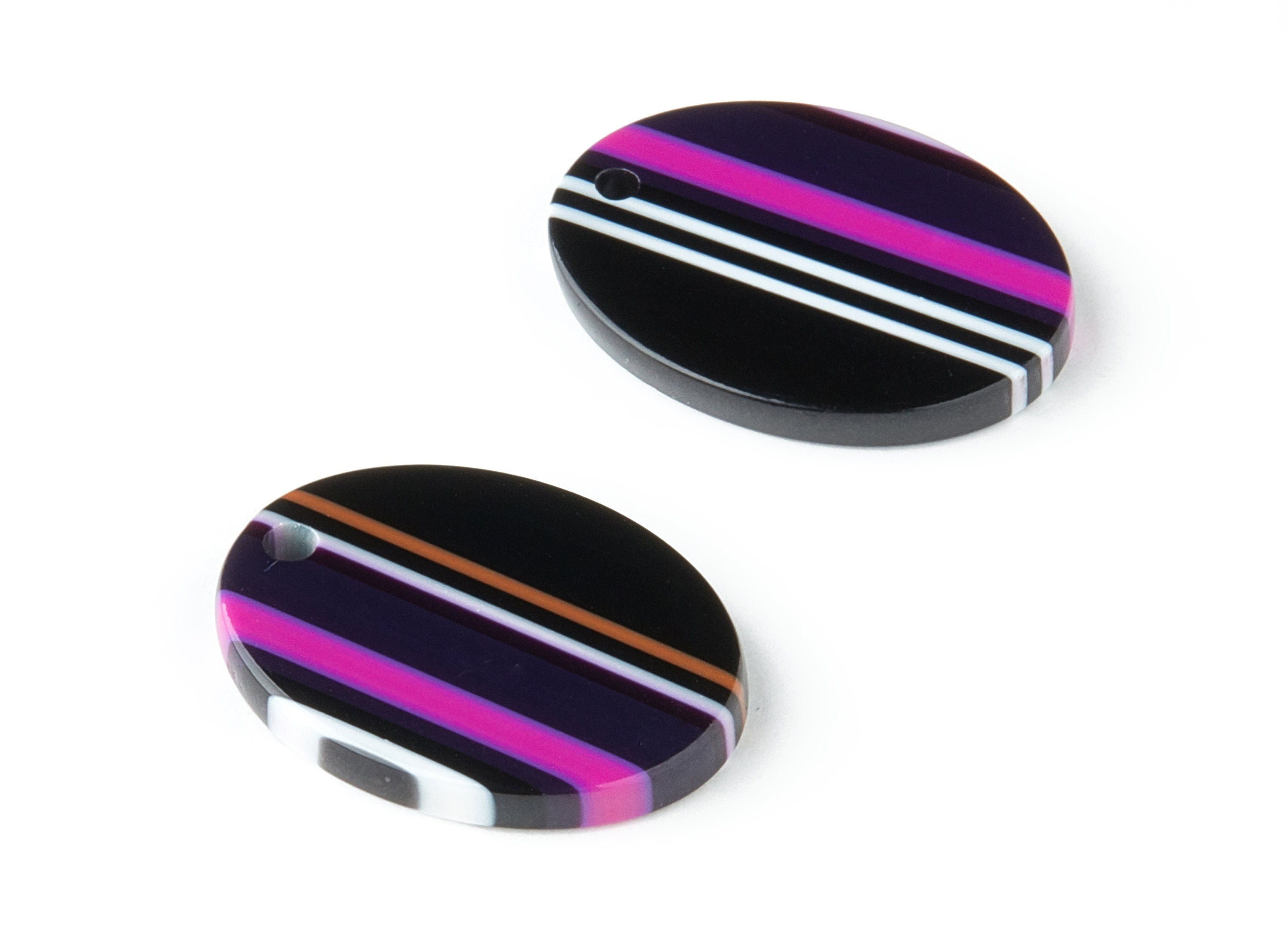 Acetate Oval Earring Charms - Oval Shaped Pendant - Earring Findings - Jewelry Supplies - Color Code: A149 - 21.74x16.8x2.57mm - AC1302F - DOMEDBAZAAR