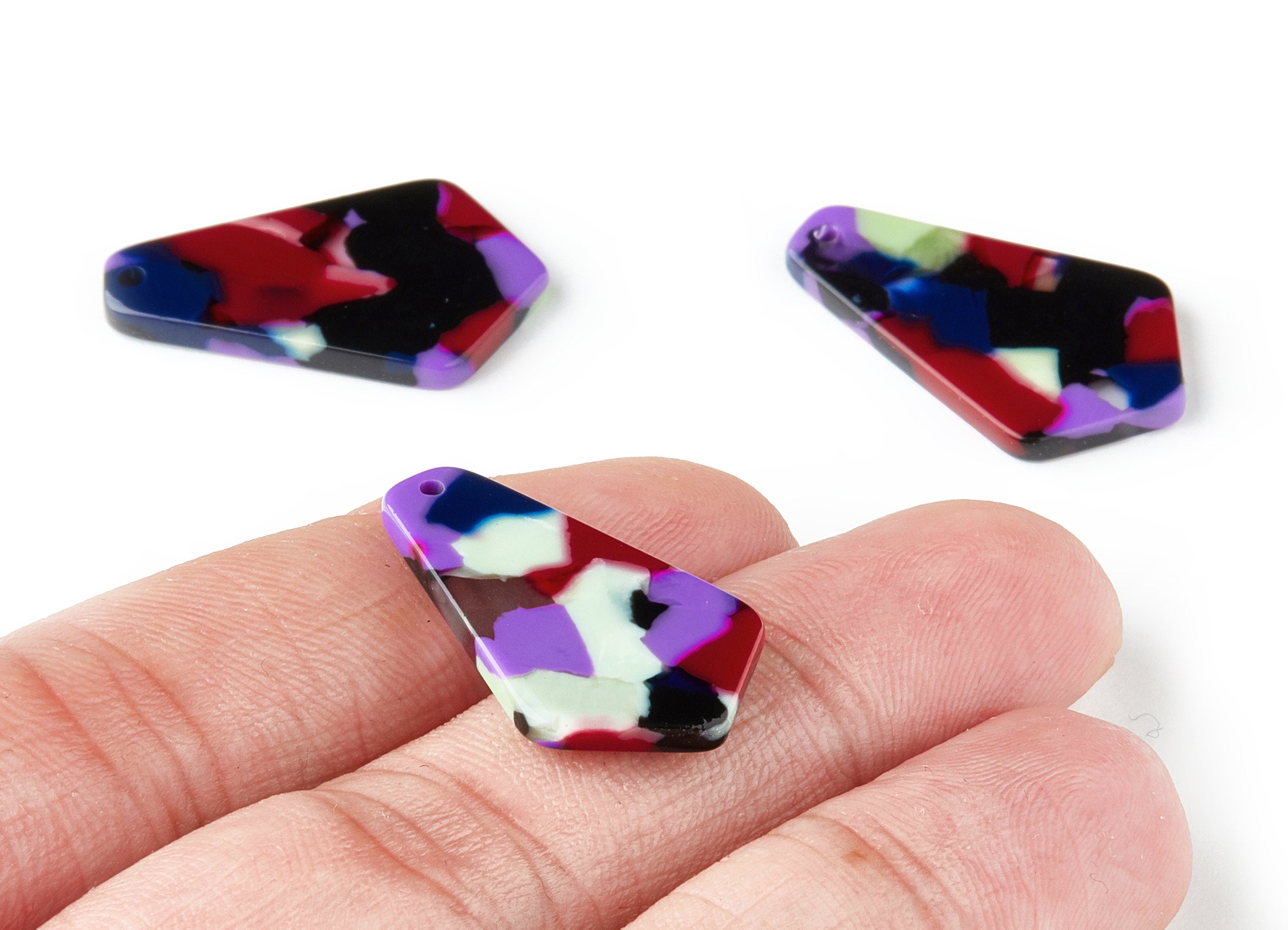 Acetate Geometric Earring Charms - Geometric Pendant - Earring Findings - Jewelry Supplies - Color Code: A151 - 27x16.59x2.65mm - AC1319F - DOMEDBAZAAR