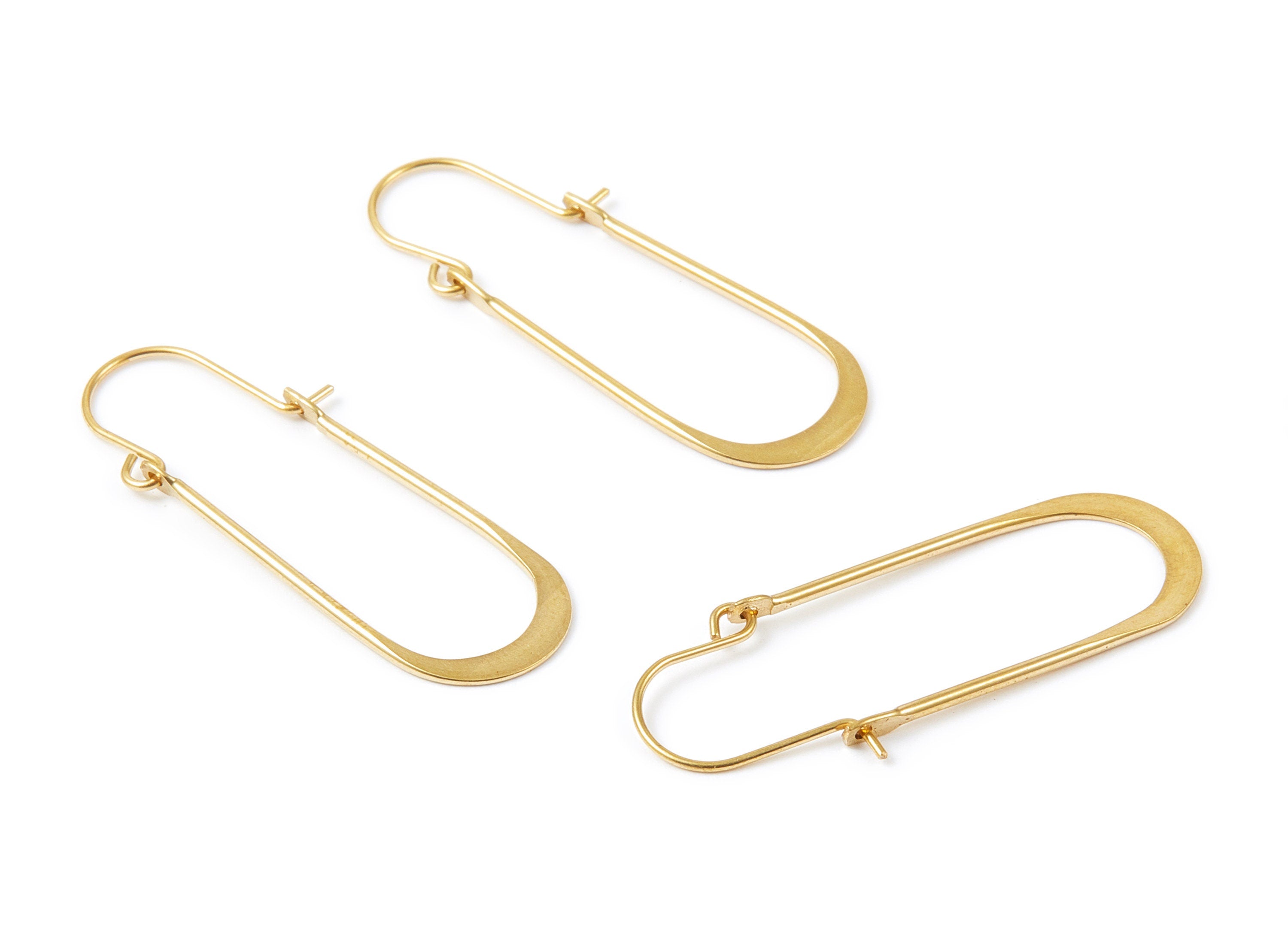 Brass Earring Wire - Raw Brass Earring - Earring Findings - Jewellery Supplies - 40x14.28x1.17mm - PP1495 - DOMEDBAZAAR