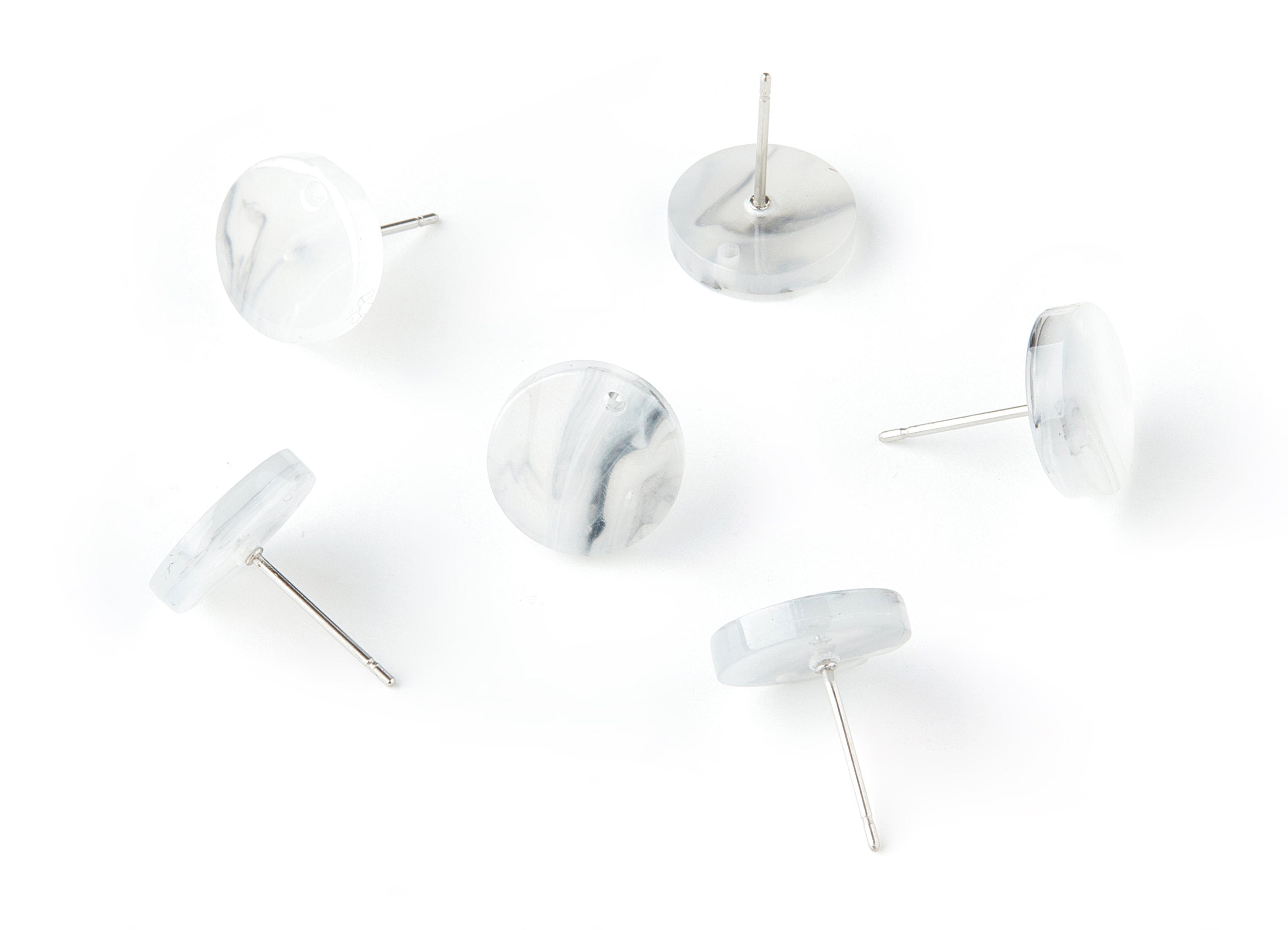 Acrylic Circle Earring Post - Acrylic Circle Earring Stud - Earring Post - Jewelry Supplies - Color Code: A154 - 11.7x11.7x2.6mm - AC1139AF - DOMEDBAZAAR