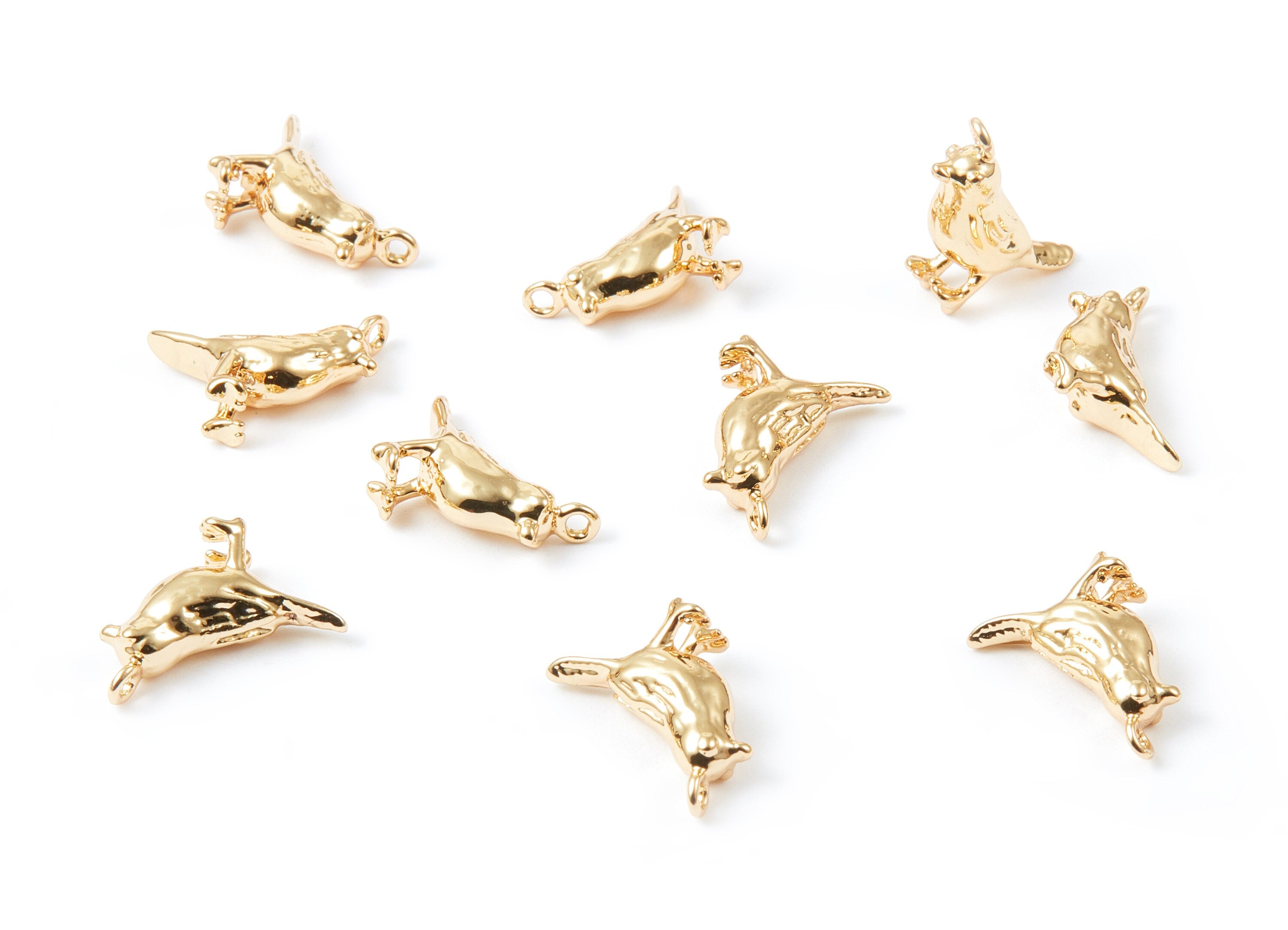 18K Real Gold Plated Charm Pendant - Brass Pendant - Jewelry Supplies - 12x8mm - RGP1034 - DOMEDBAZAAR