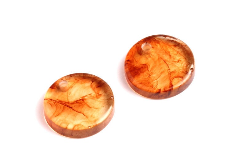 Acetate Round Charms - Coin Earring and Pendant - Earring Findings - Jewelry Supplys - 16.2x16.2x3.76mm - AC1107B - DOMEDBAZAAR