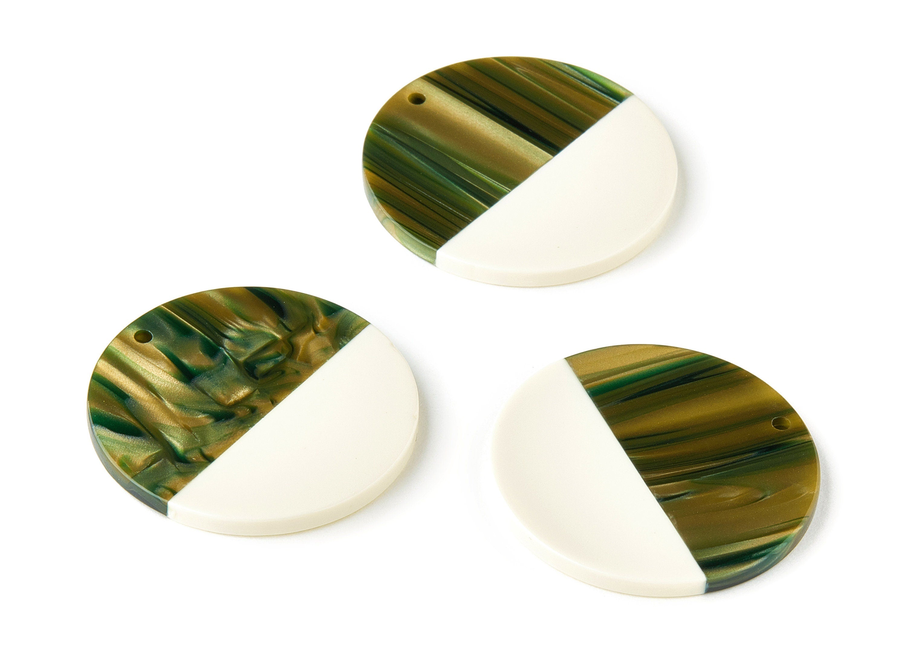 Acetate Round Charms - Coin Earrings and Pendant - Earring Findings - Jewelry Supply - Color Code: A78 - 35.1x35.1x2.5mm - AC1256-A78 - DOMEDBAZAAR