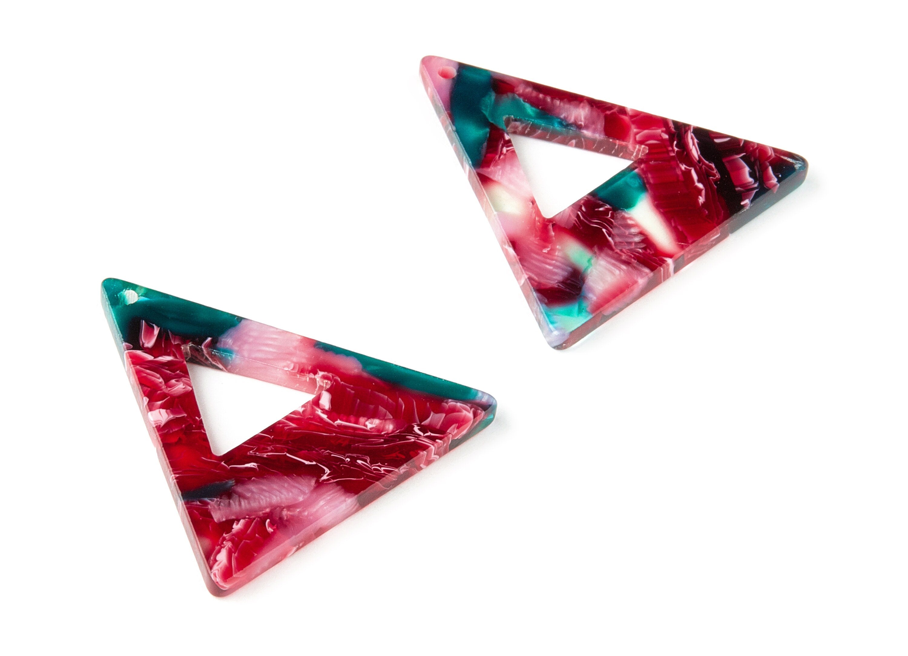 Acetate Triangle Charms - Triangle Earrings and Pendant - Earring Findings - Color Code: A327 - 33.21x33.06x2.5mm - AC1649-A327 - DOMEDBAZAAR