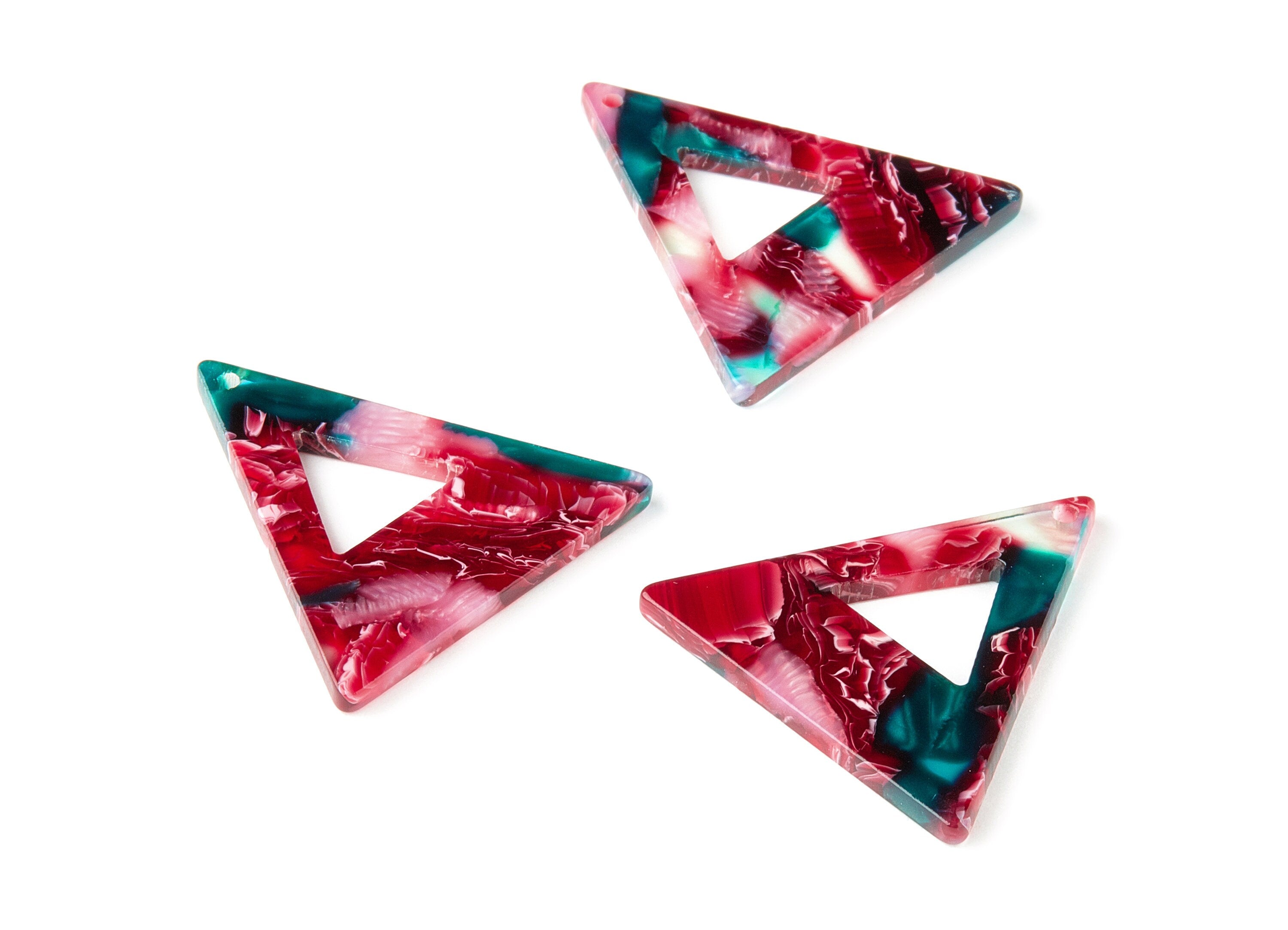 Acetate Triangle Charms - Triangle Earrings and Pendant - Earring Findings - Color Code: A327 - 33.21x33.06x2.5mm - AC1649-A327 - DOMEDBAZAAR