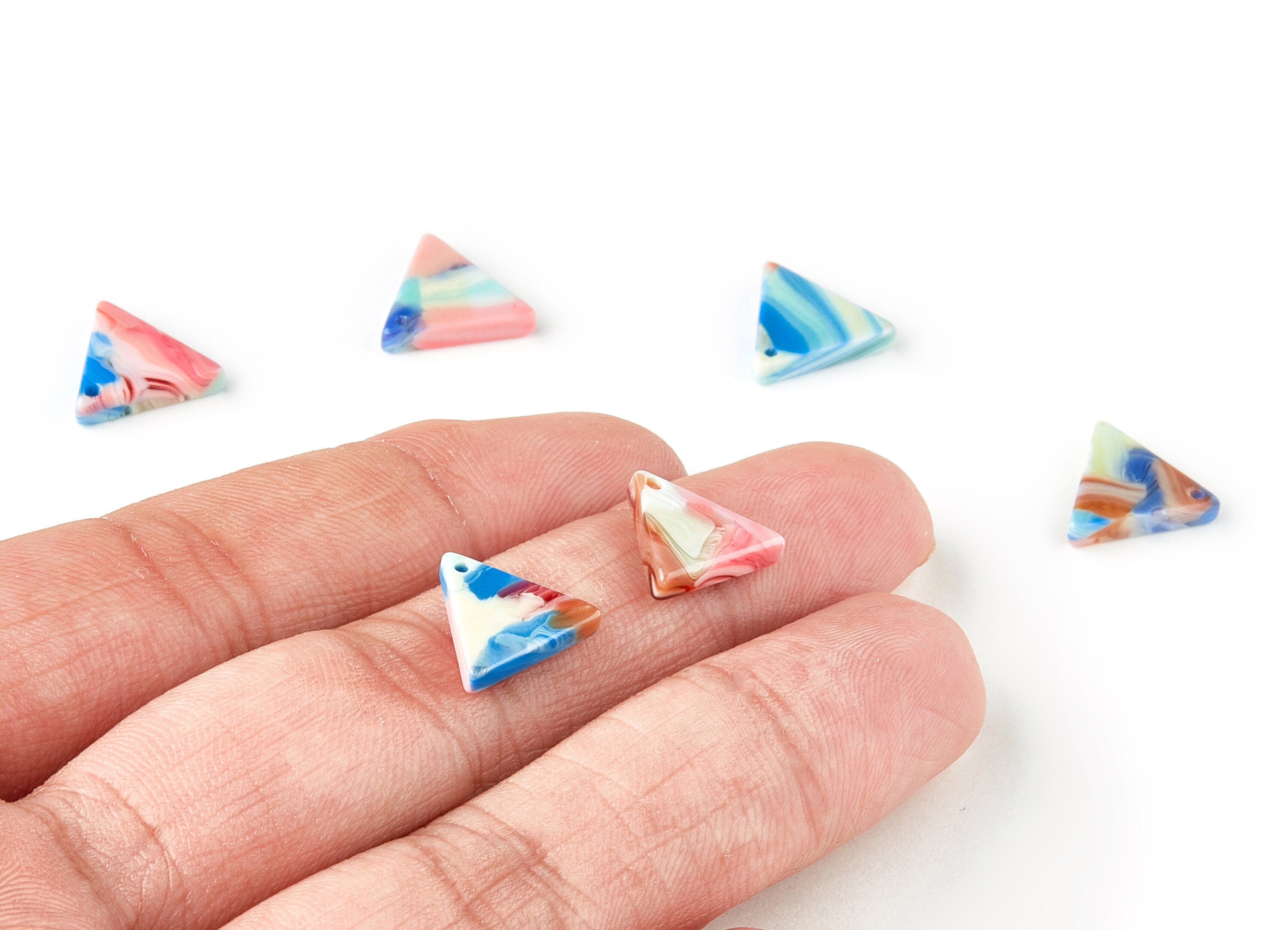 Acetate Triangle Charms - Triangle Earrings and Pendant - Earring Findings - Color Code: A329 - 12.77x11.29x2.5mm - AC1650-A329 - DOMEDBAZAAR