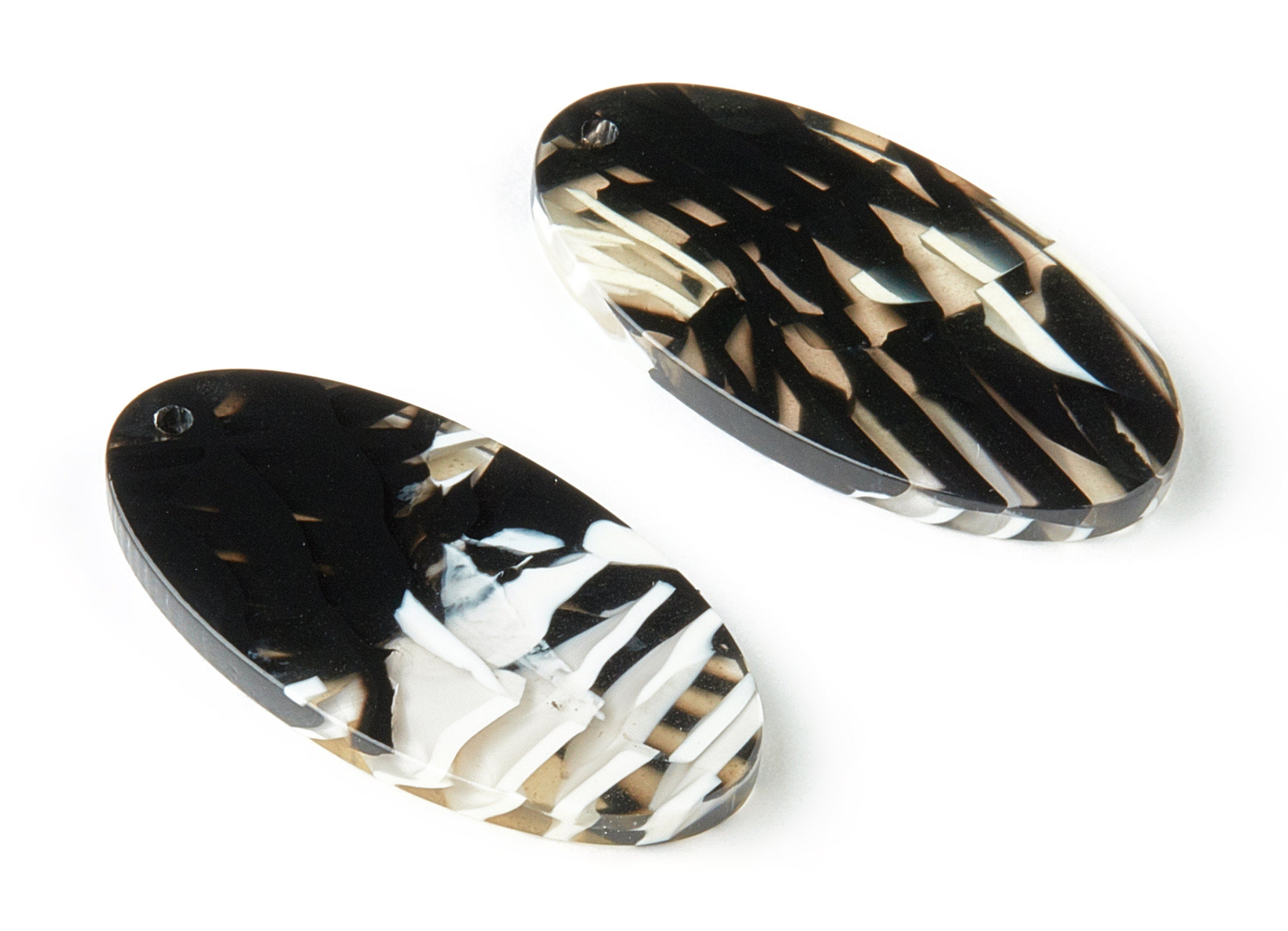 Acetate Oval Charms - Oval Earrings and Pendant - Earring Findings - Jewelry Supplies - Color Code: A312 - 34.18x18.35x2.6mm - AC1653-A312 - DOMEDBAZAAR