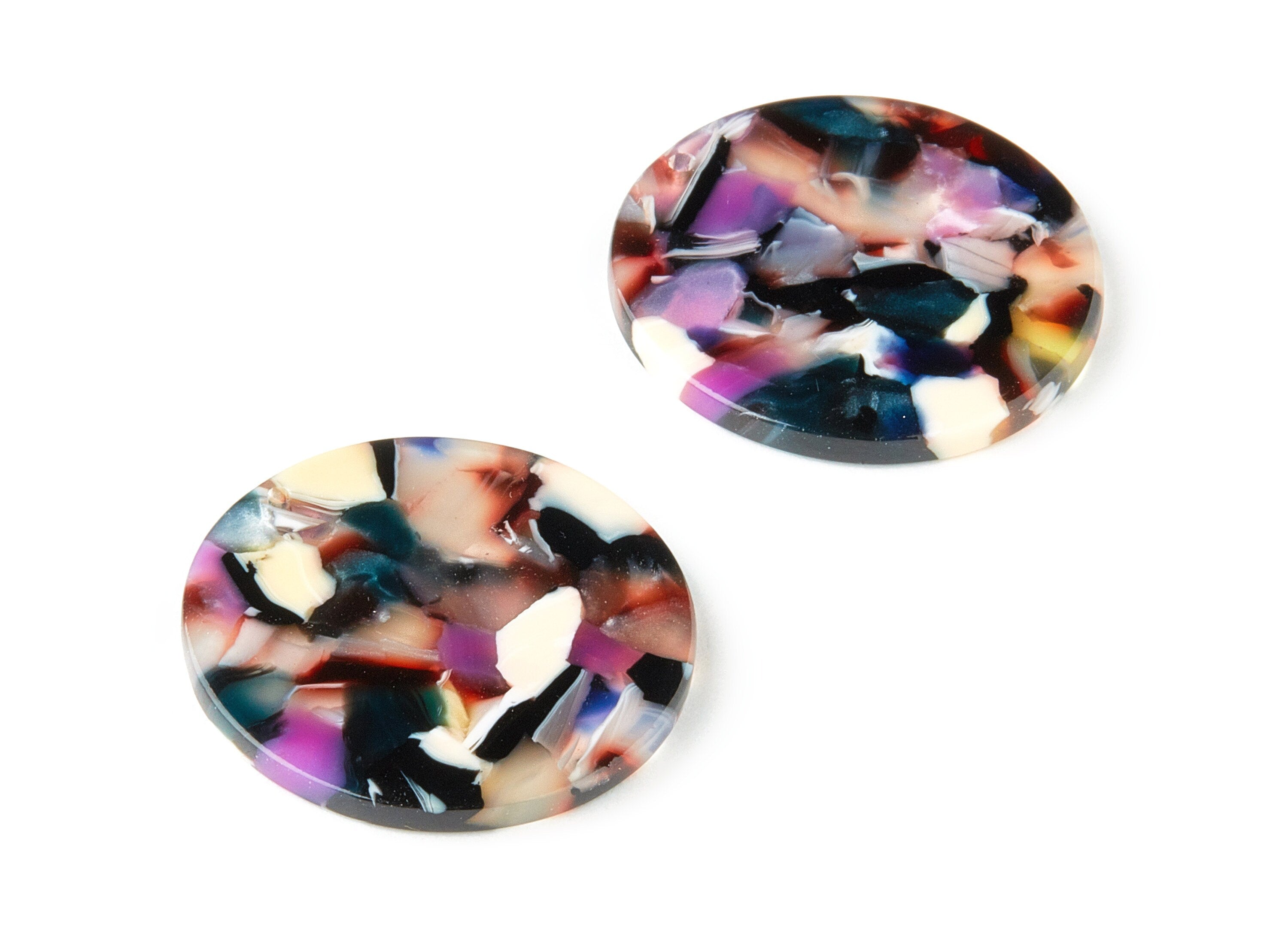 Acetate Round Charms - Round Earring and Pendant - Earring Findings - Jewelry Supplys -Color Code: A11 - 30.33x30.33x2.58mm - AC1315-A11 - DOMEDBAZAAR