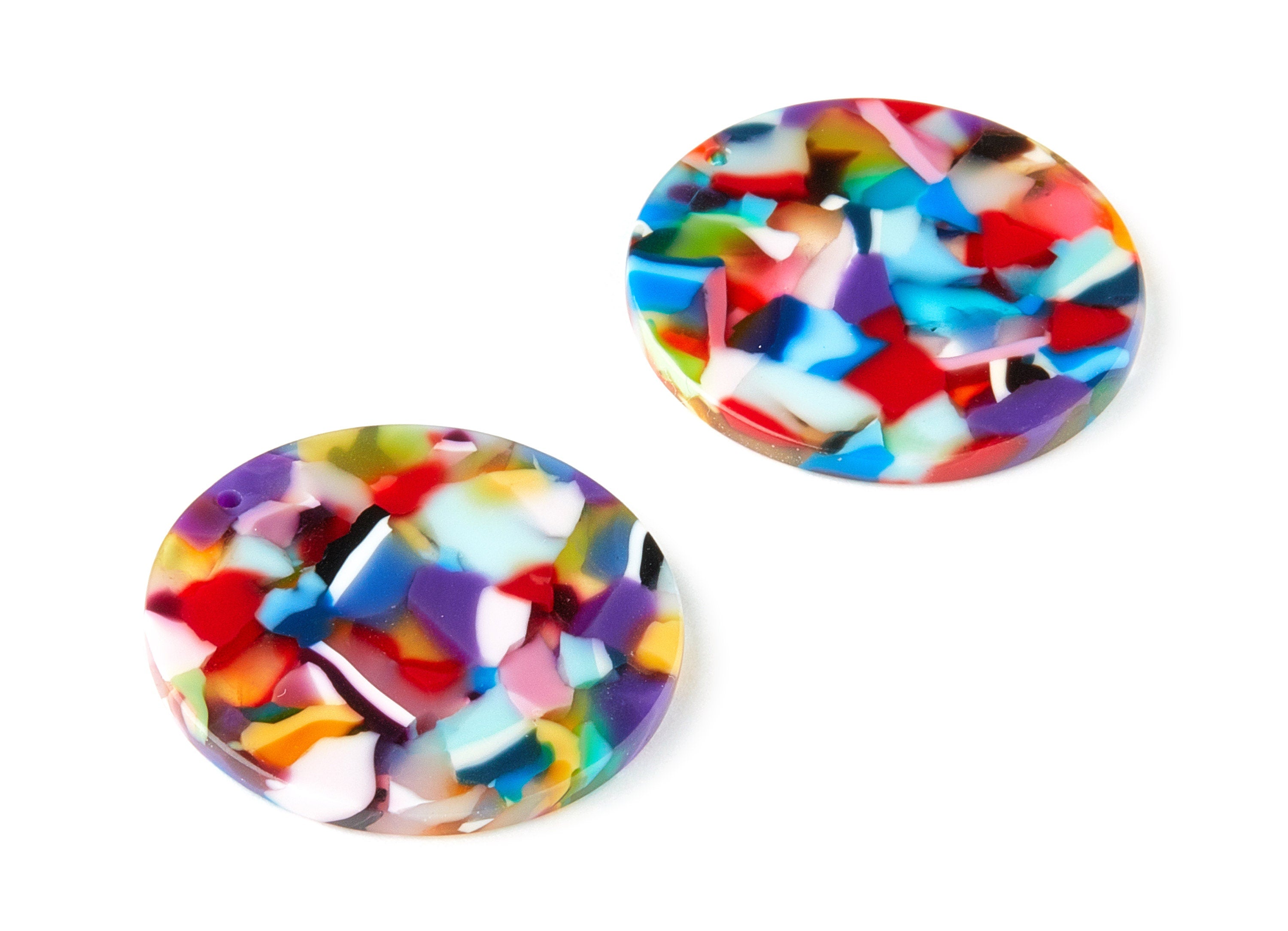 Acetate Round Charms - Round Earring and Pendant - Earring Findings - Jewelry Supplys - Color Code: A21 - 30.33x30.33x2.58mm - AC1315-A21 - DOMEDBAZAAR